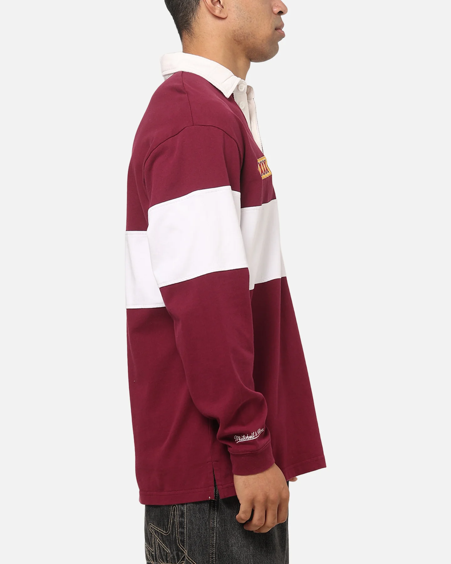 Mitchell & Ness Queensland Maroons Panelled Rugby Shirt Maroon - Image 4