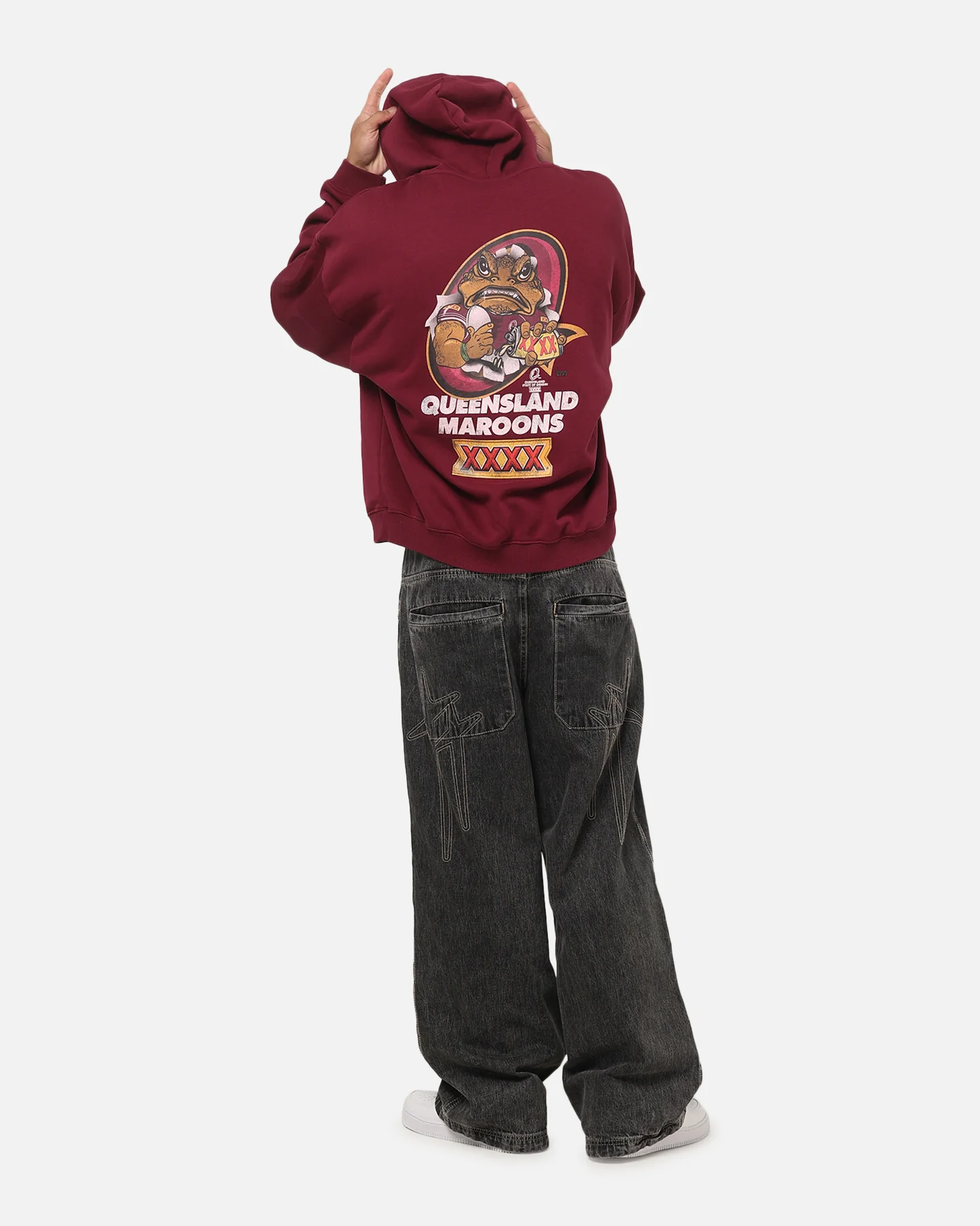 Mitchell & Ness Queensland Maroons XXXX Toad Box Hoodie Maroon - Image 4