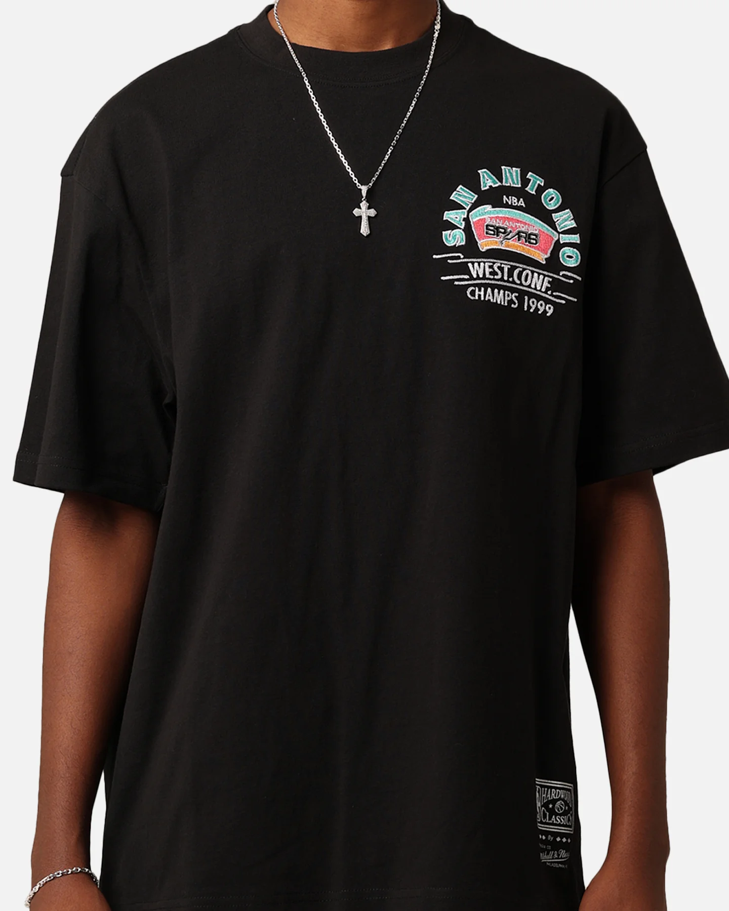 Mitchell & Ness San Antonio Spurs Arch T-Shirt Faded Black - Image 5