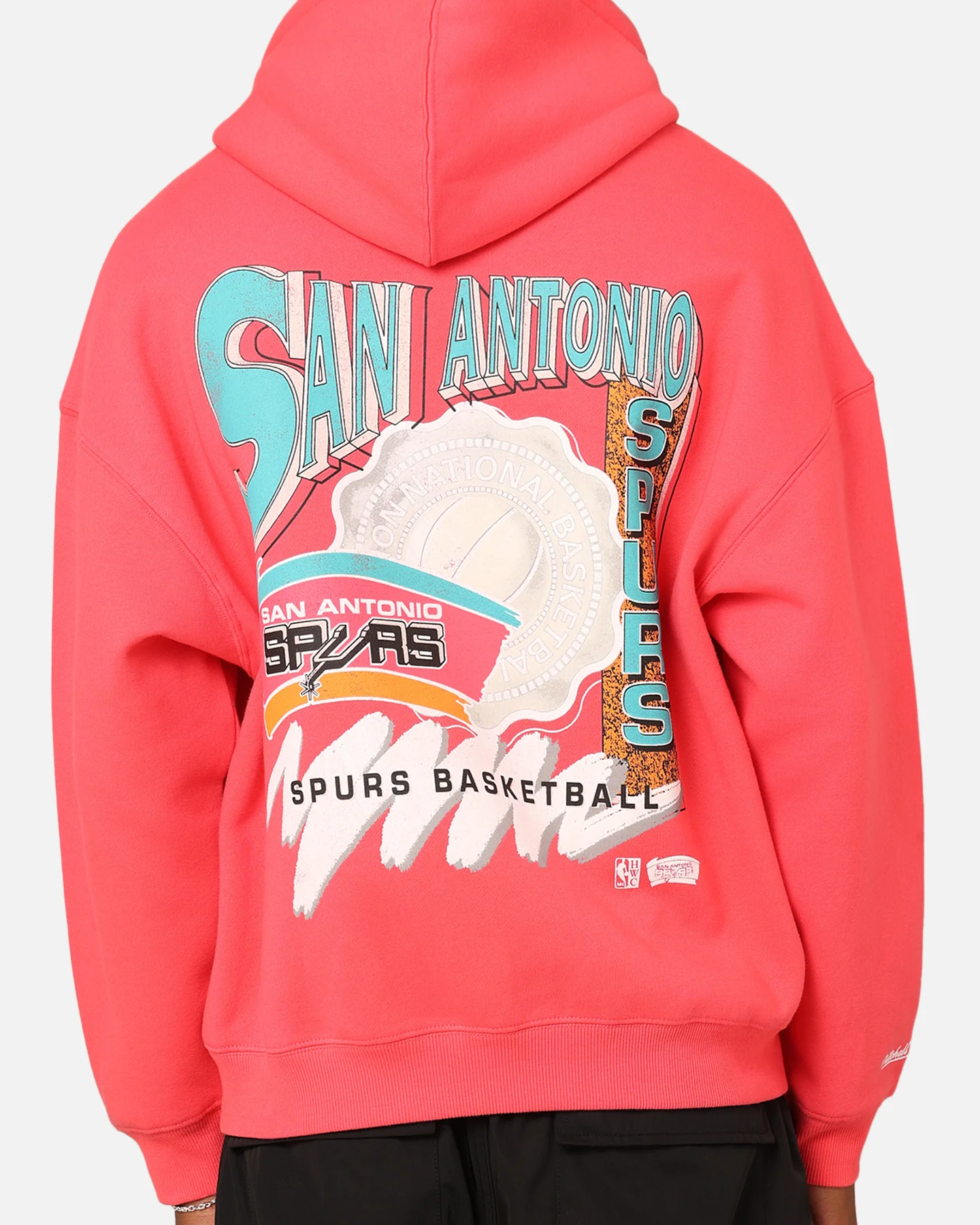 Mitchell & Ness San Antonio Spurs Basketball Hoodie Pepper Pink - Image 5