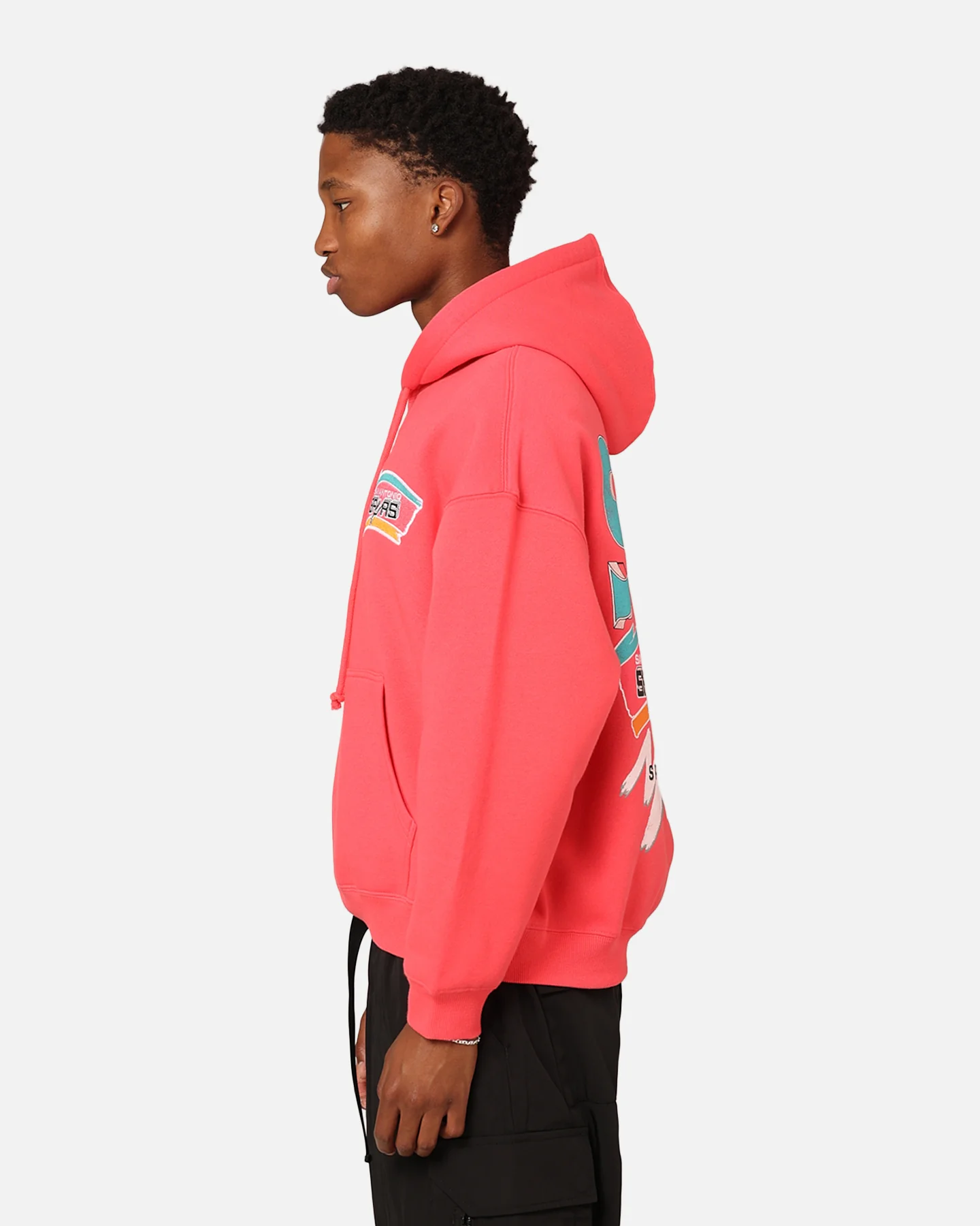 Mitchell & Ness San Antonio Spurs Basketball Hoodie Pepper Pink - Image 7