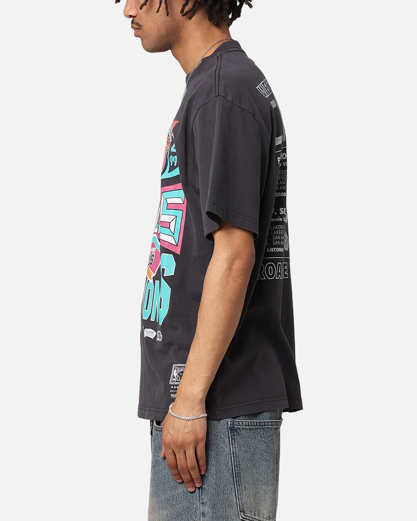 Mitchell & Ness San Antonio Spurs Chisel Championship T-Shirt Black - Image 6