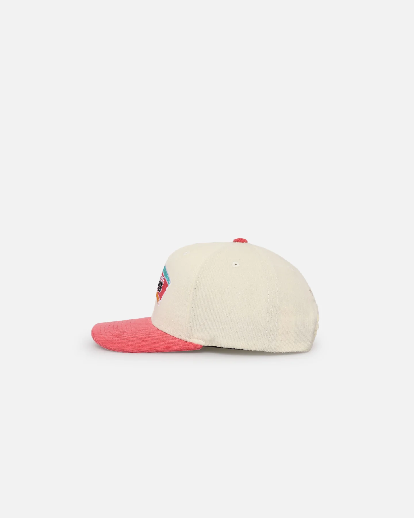Mitchell & Ness San Antonio Spurs Go Team Go OG Corduroy Snapback Light Cream/Hot - Image 5