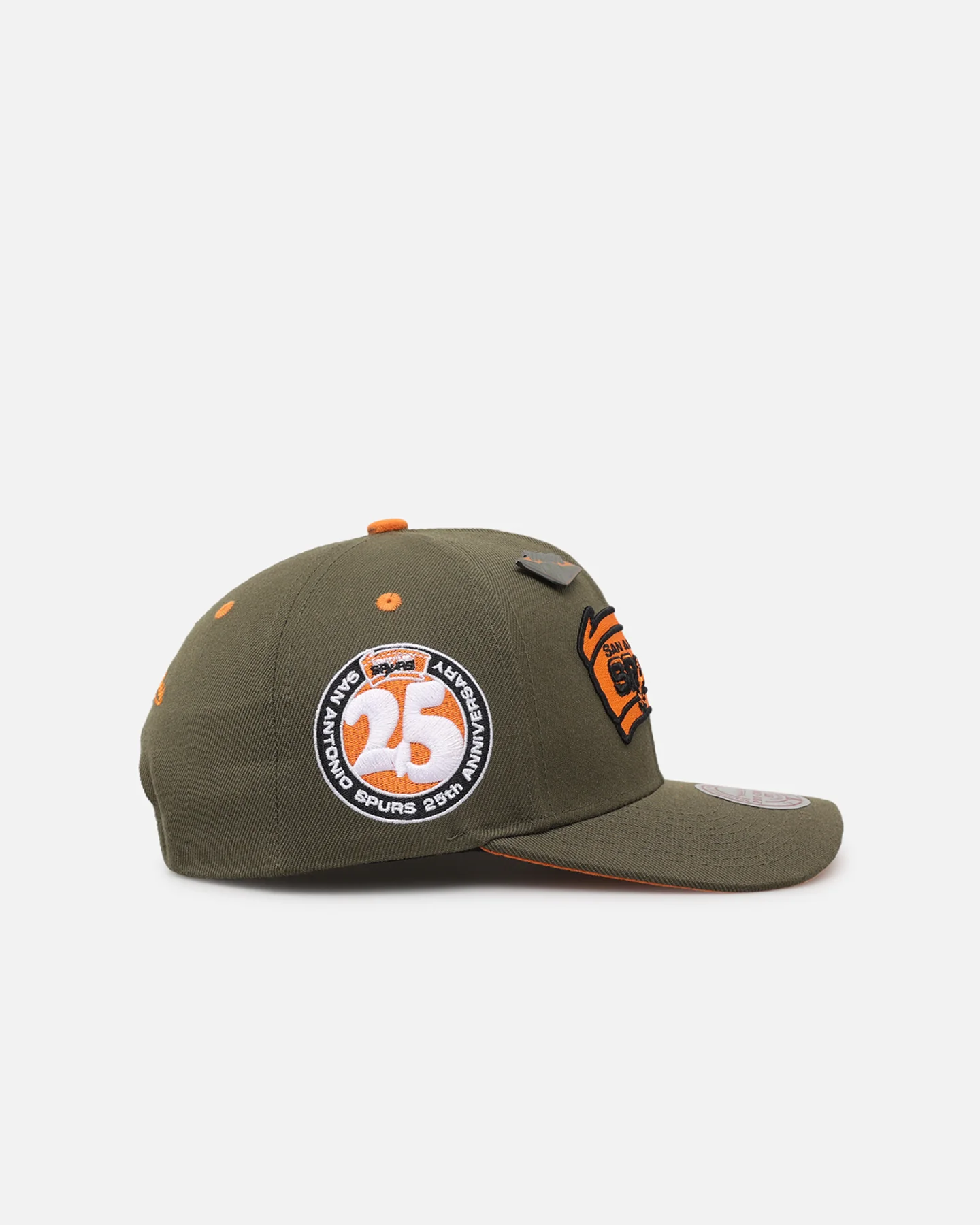 Mitchell & Ness San Antonio Spurs 'Harmony of Hues' Pro Crown Snapback Olive/Orange - Image 3