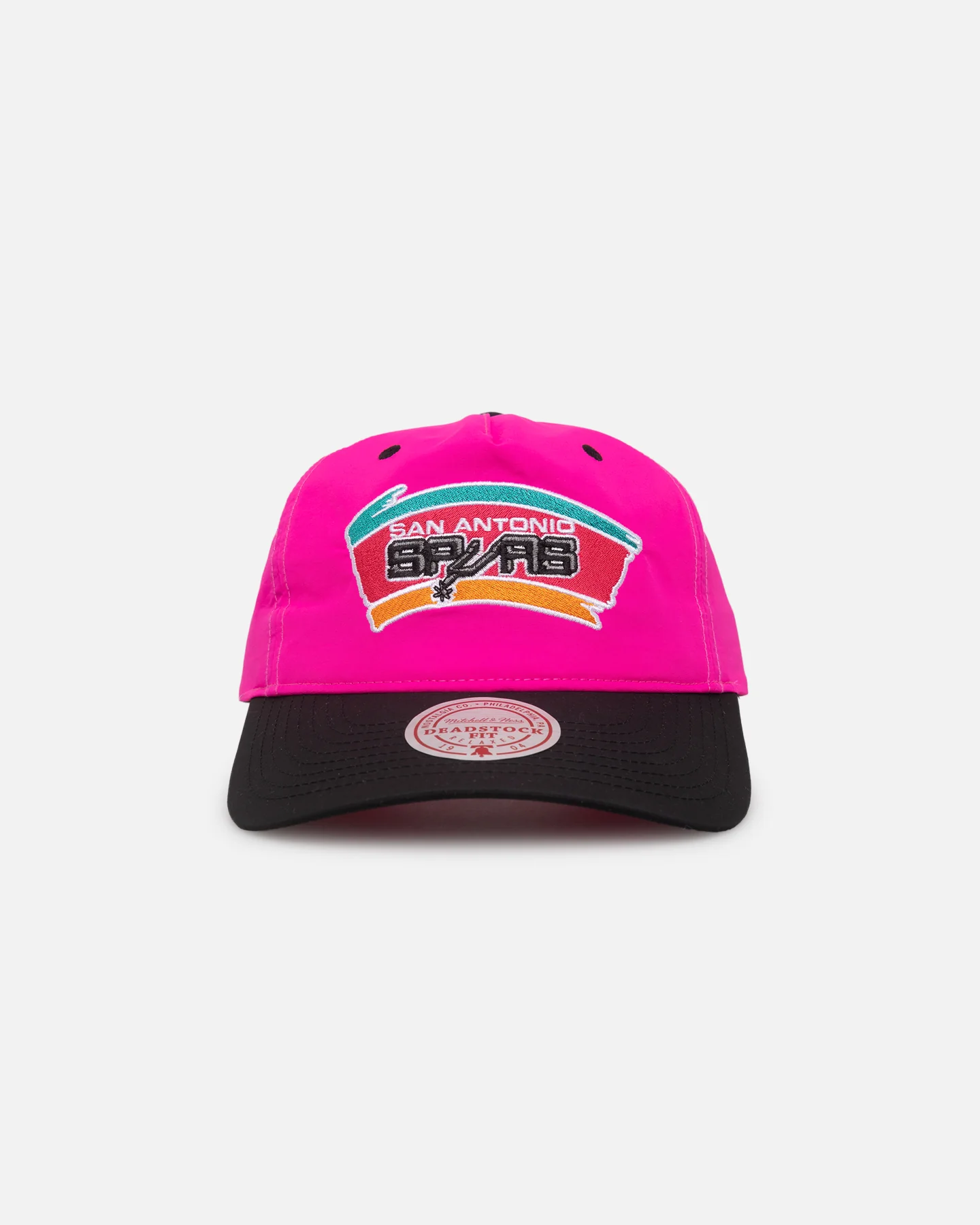 Mitchell & Ness San Antonio Spurs Nylon Deadstock 2-Tone Snapback Neon Pink/Black