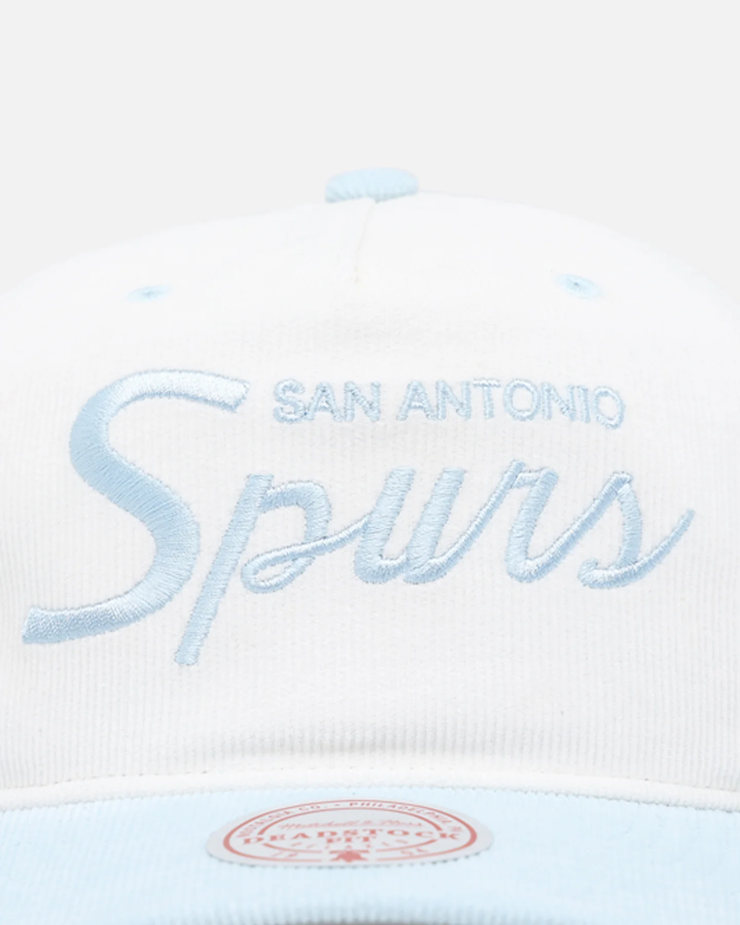 Mitchell & Ness San Antonio Spurs 'Pastel Corduroy' Deadstock Snapback White Cream/Light Blue - Image 5