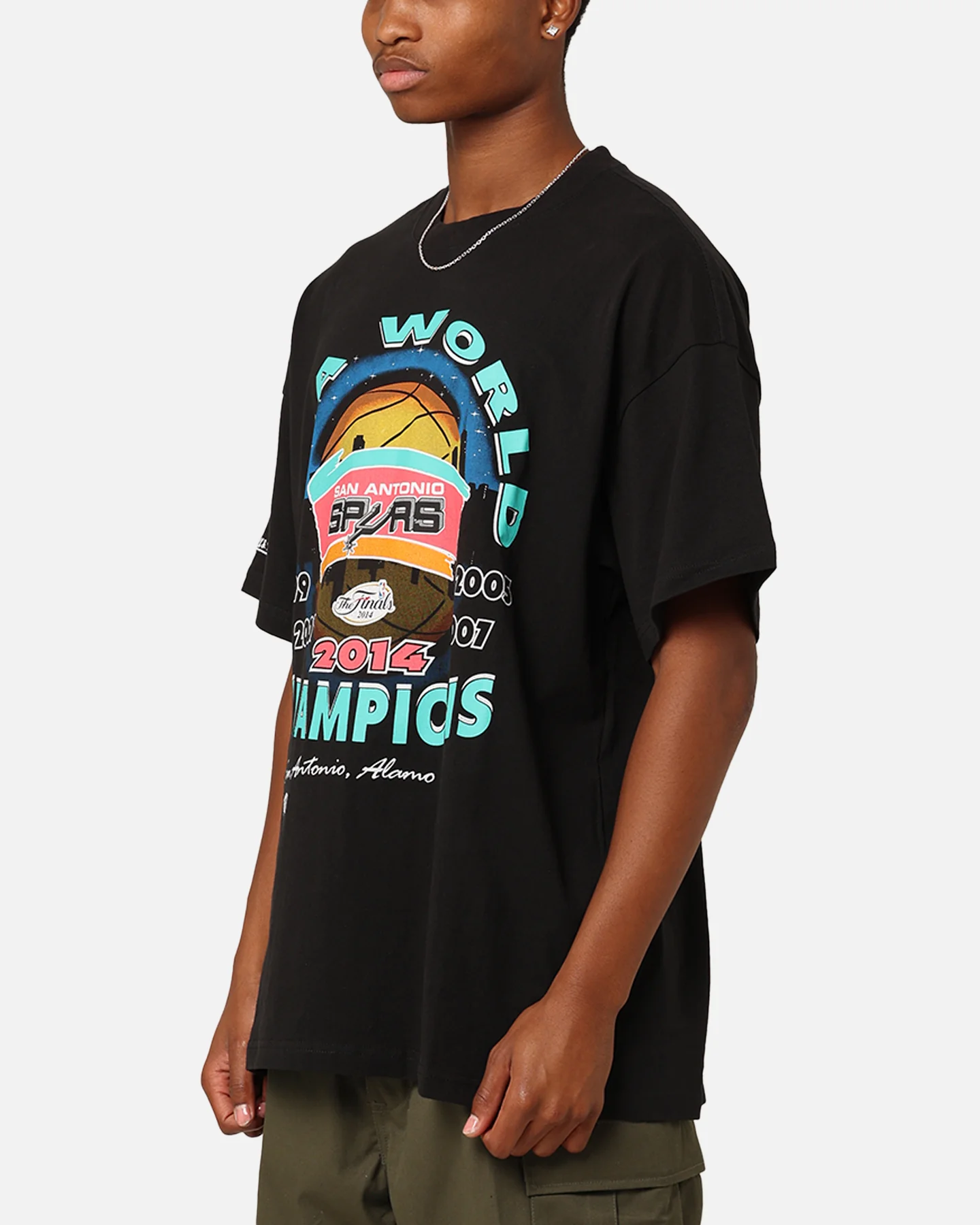 Mitchell & Ness San Antonio Spurs 'Spurs 2014 Champs' 2014 World Champs T-Shirt Black - Image 6
