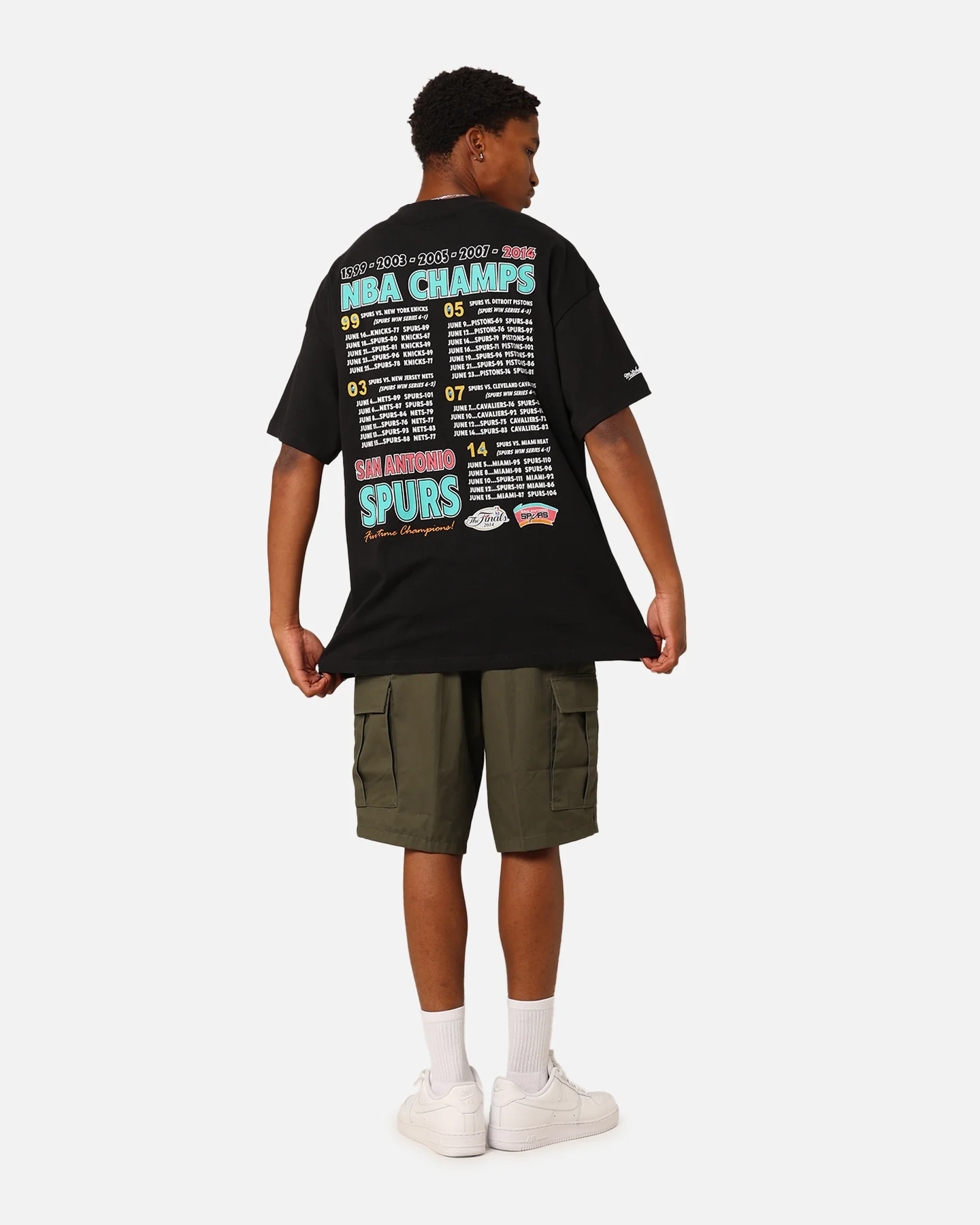 Mitchell & Ness San Antonio Spurs 'Spurs 2014 Champs' 2014 World Champs T-Shirt Black - Image 8