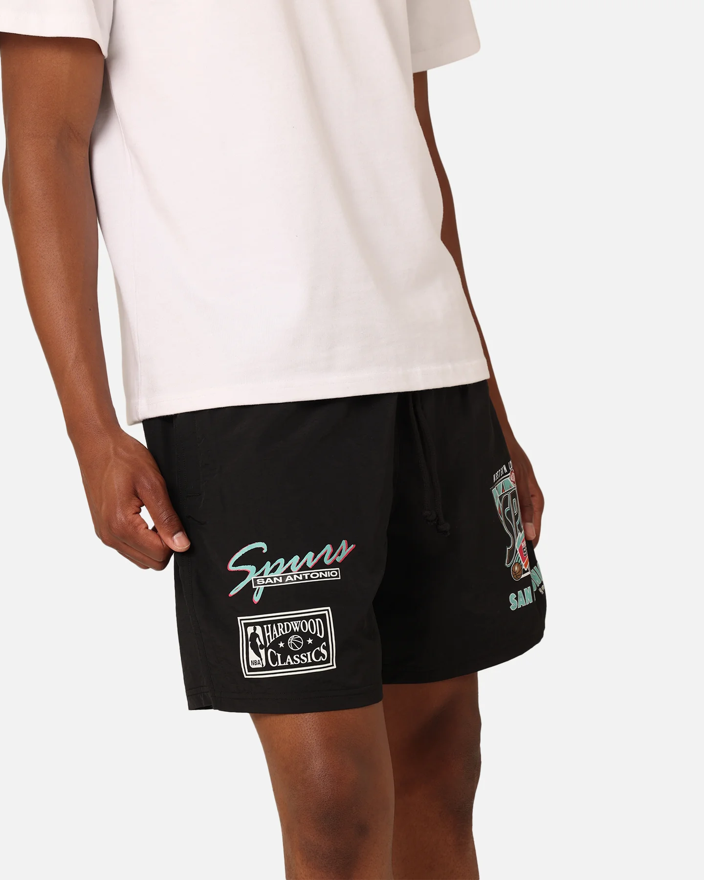 Mitchell & Ness San Antonio Spurs Tri 2.0 Shorts Black - Image 3