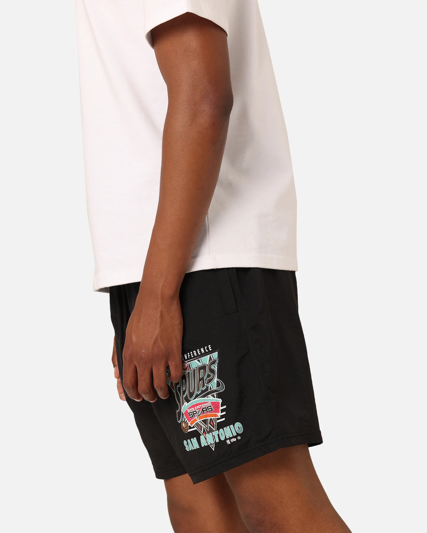 Mitchell & Ness San Antonio Spurs Tri 2.0 Shorts Black - Image 4