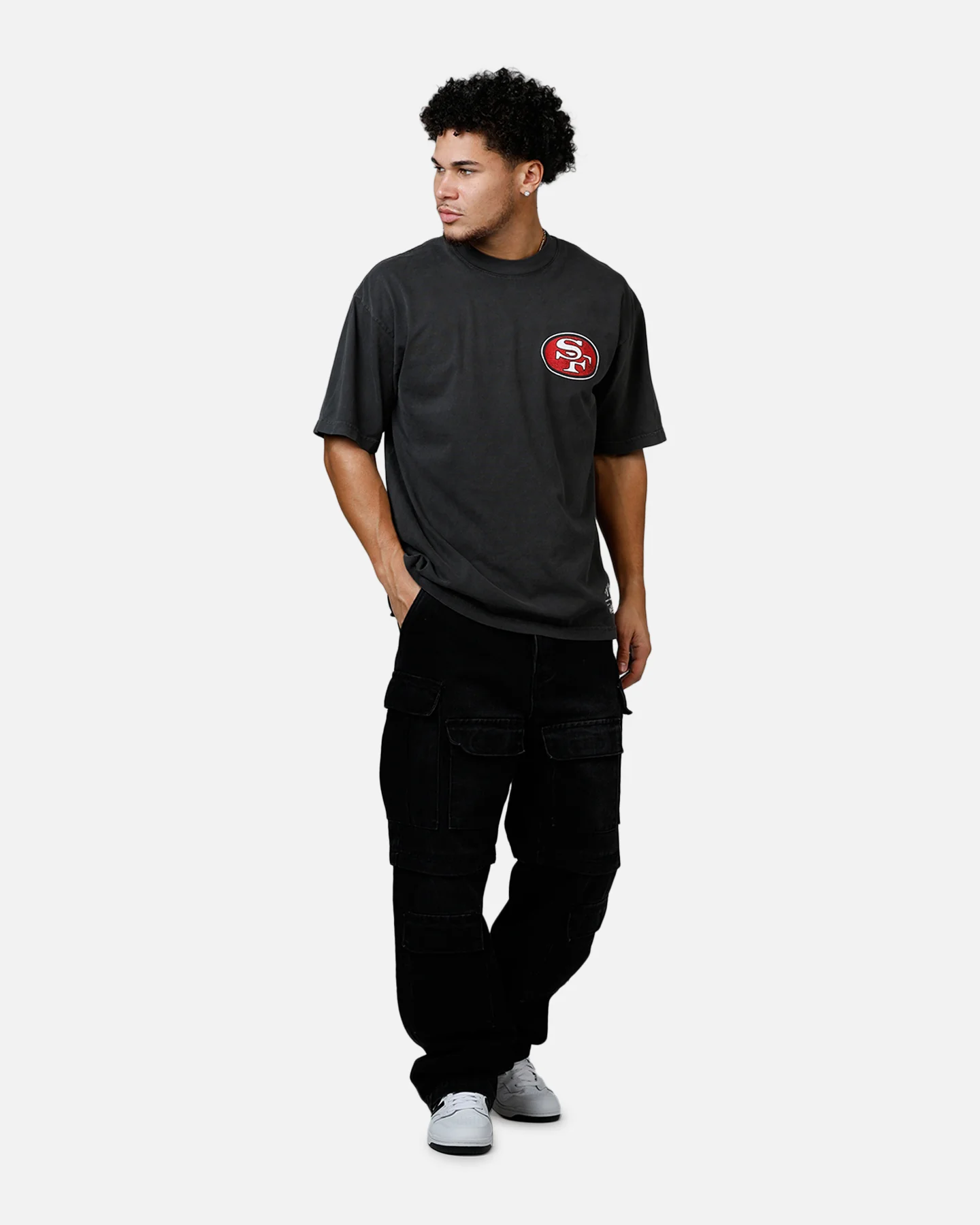 Mitchell & Ness San Francisco 49ers Alter Ego Vintage T-Shirt Faded Black - Image 3