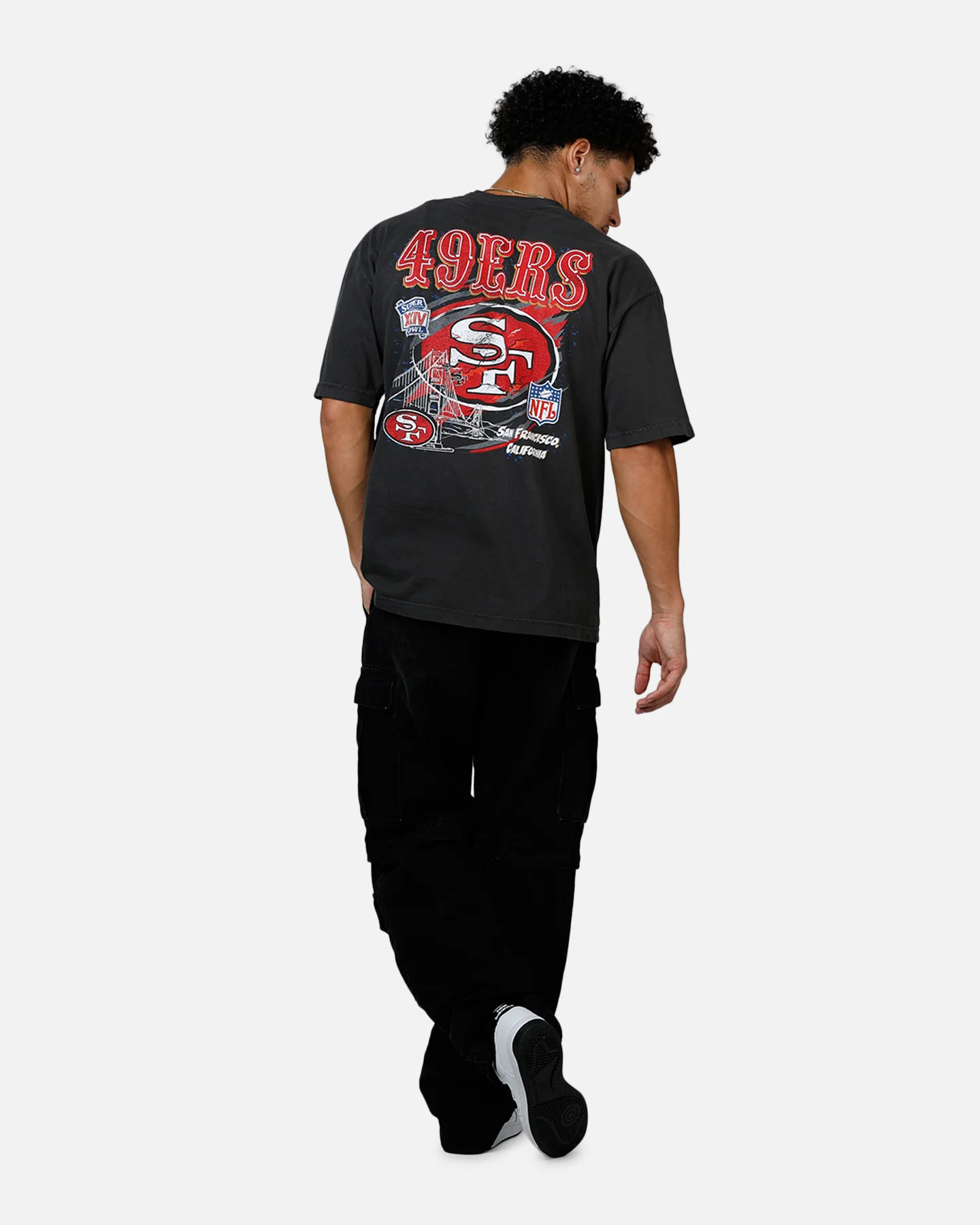 Mitchell & Ness San Francisco 49ers Alter Ego Vintage T-Shirt Faded Black - Image 6