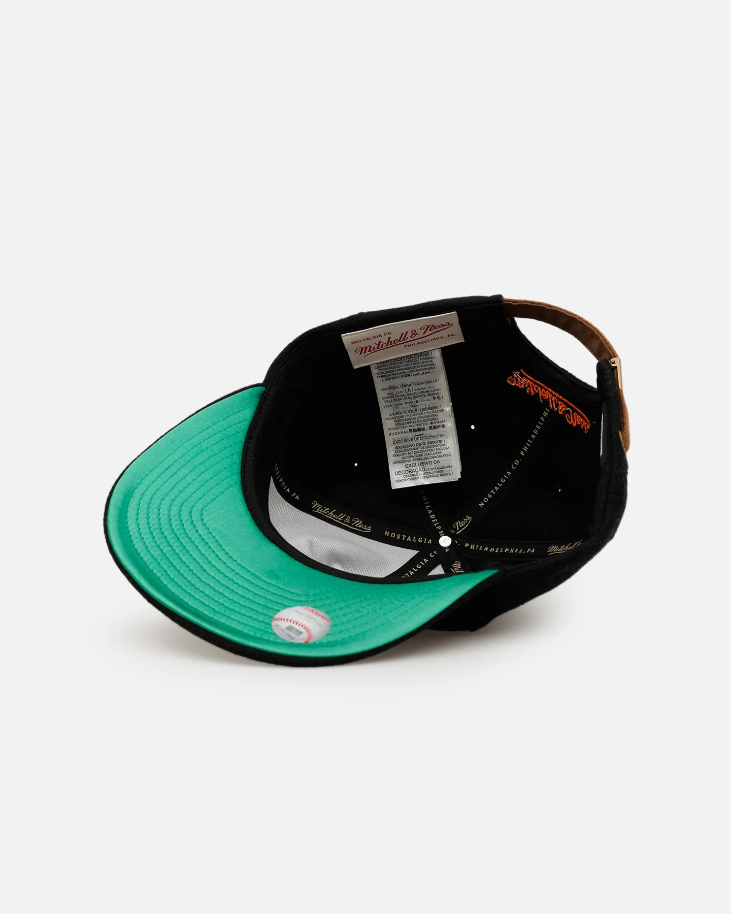 Mitchell & Ness San Francisco Giants 'Vintage Baseball' Vintage Fit Strapback Black - Image 6