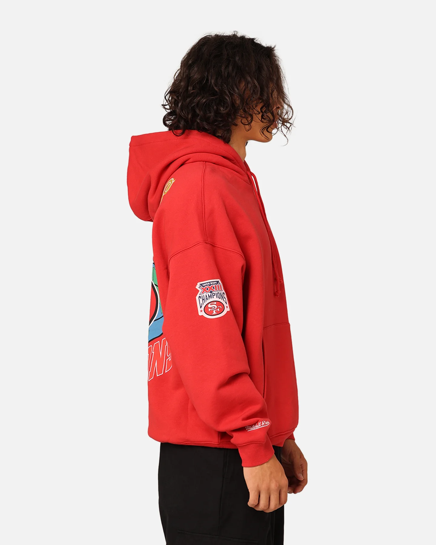 Mitchell & Ness San Francisco 49ers Super Bowl World Hoodie Faded Red - Image 6