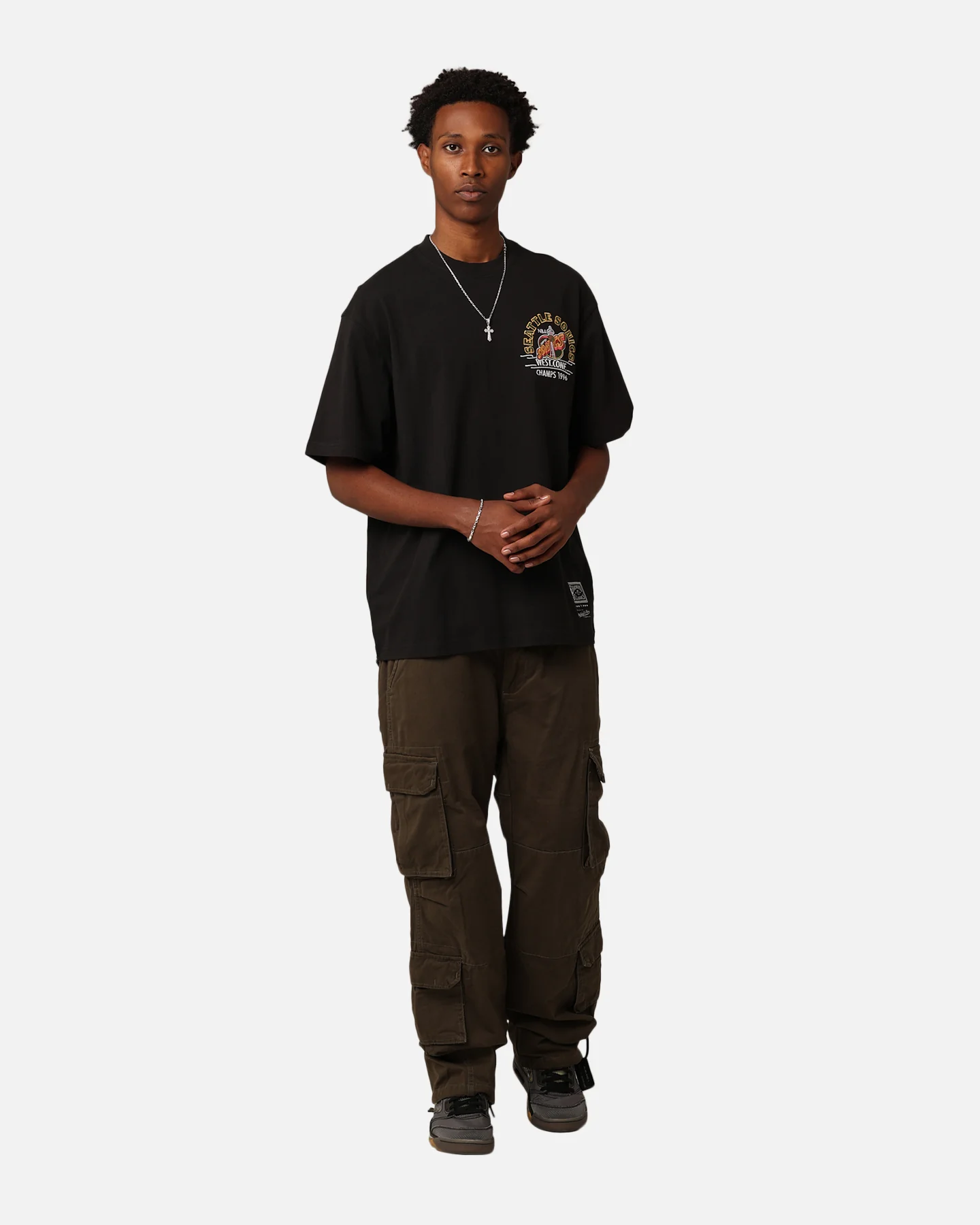 Mitchell & Ness Seattle Sonics Arch T-Shirt Faded Black - Image 3