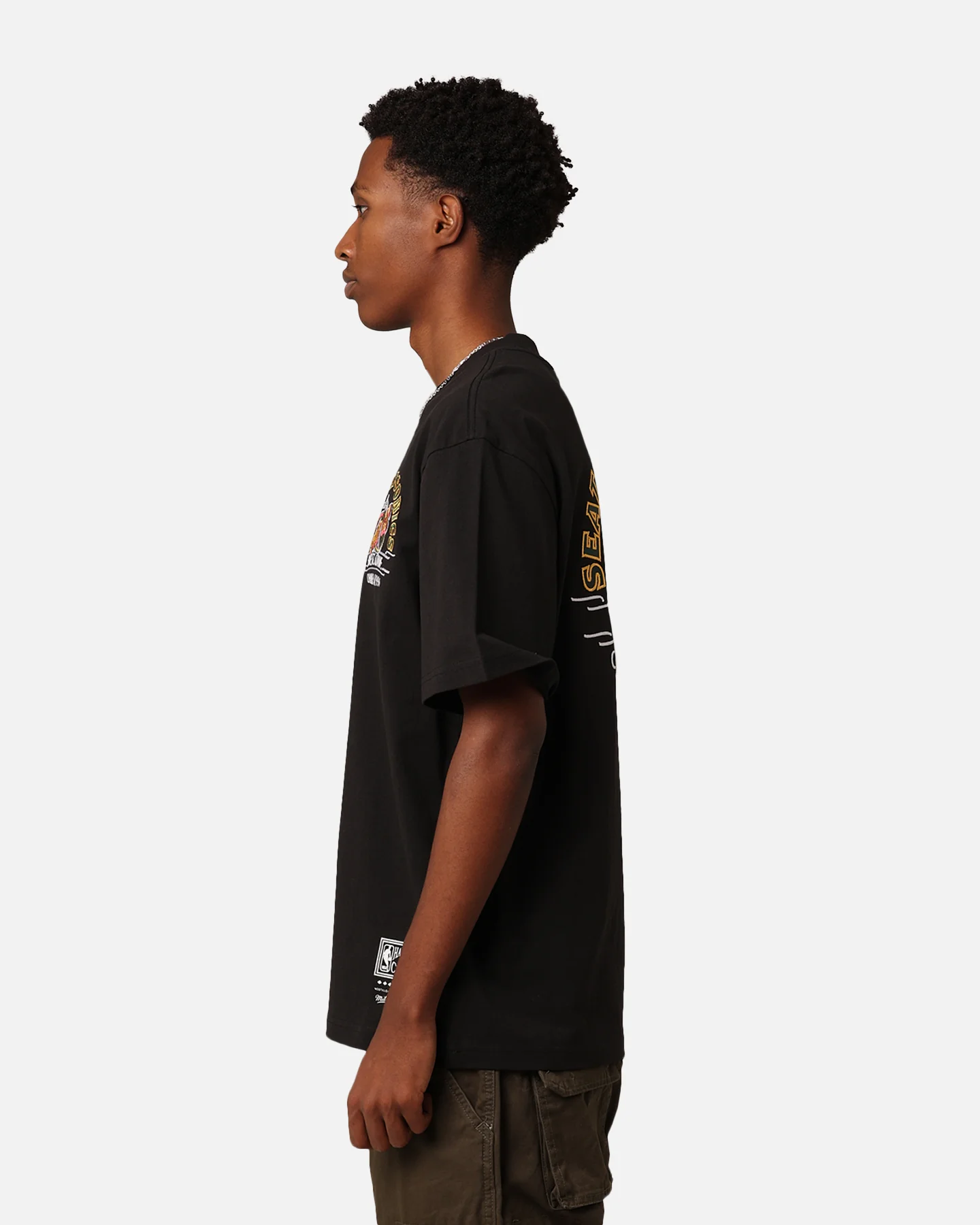 Mitchell & Ness Seattle Sonics Arch T-Shirt Faded Black - Image 8