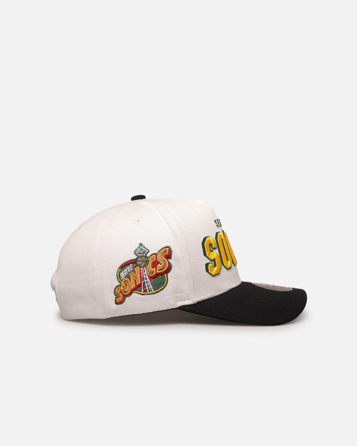 Mitchell & Ness Seattle SuperSonics 'Draft Day' Pro Pinch Snapback White/Black - Image 3