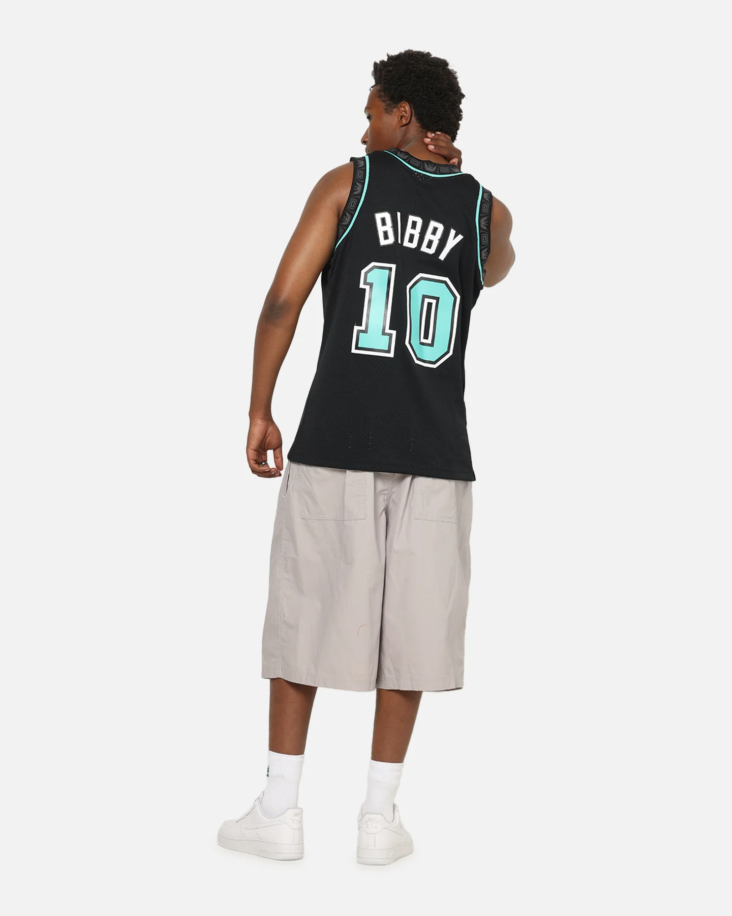 Mitchell & Ness Vancouver Grizzlies Mike Bibby 'Cool Blue' Swing Jersey Black/Blue - Image 4