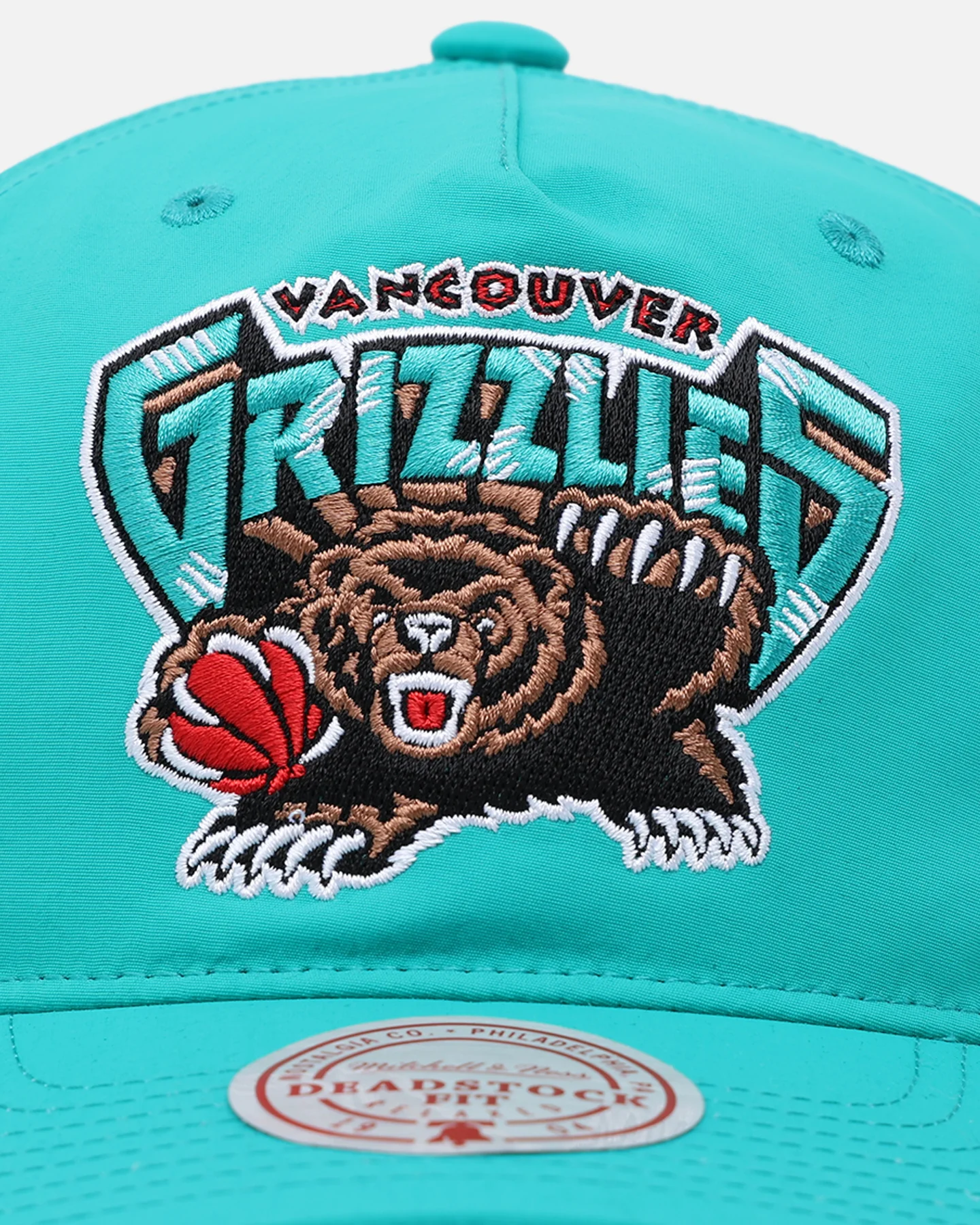 Mitchell & Ness Vancouver Grizzlies Retro Matte Nylon Origins Snapback Teal - Image 6