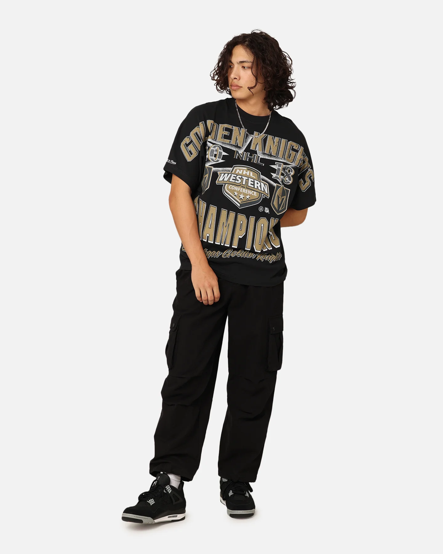Mitchell & Ness Vegas Golden Knights Conference Champs T-Shirt Faded Black - Image 3