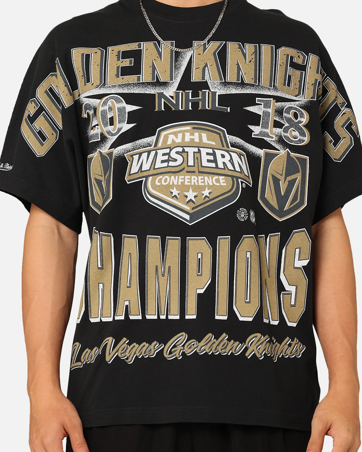 Mitchell & Ness Vegas Golden Knights Conference Champs T-Shirt Faded Black - Image 4