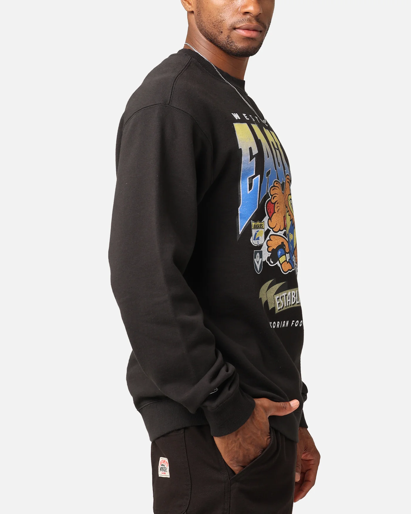 Mitchell & Ness West Coast Eagles Character Crewneck Faded Black - Image 5