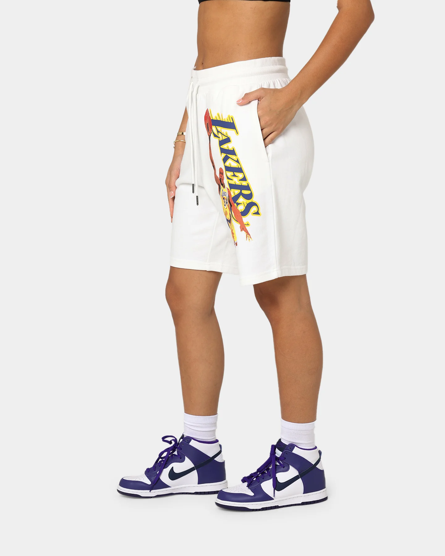 Mitchell & Ness Women's Dunk Shorts Vintage White - Image 6