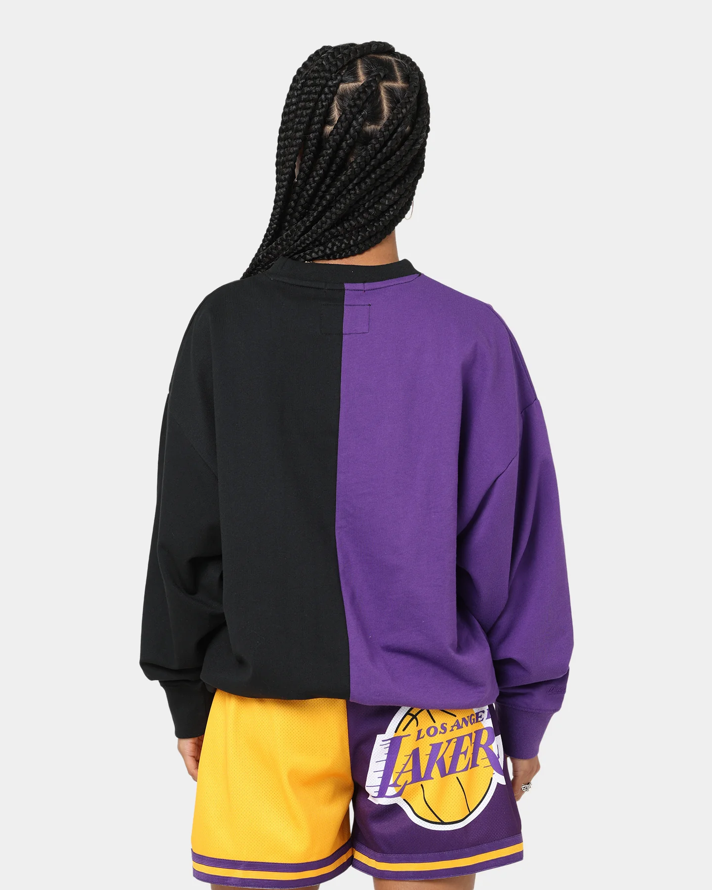 Mitchell & Ness Women's Los Angeles Lakers Big Face 5.0 Crewneck Purple - Image 4