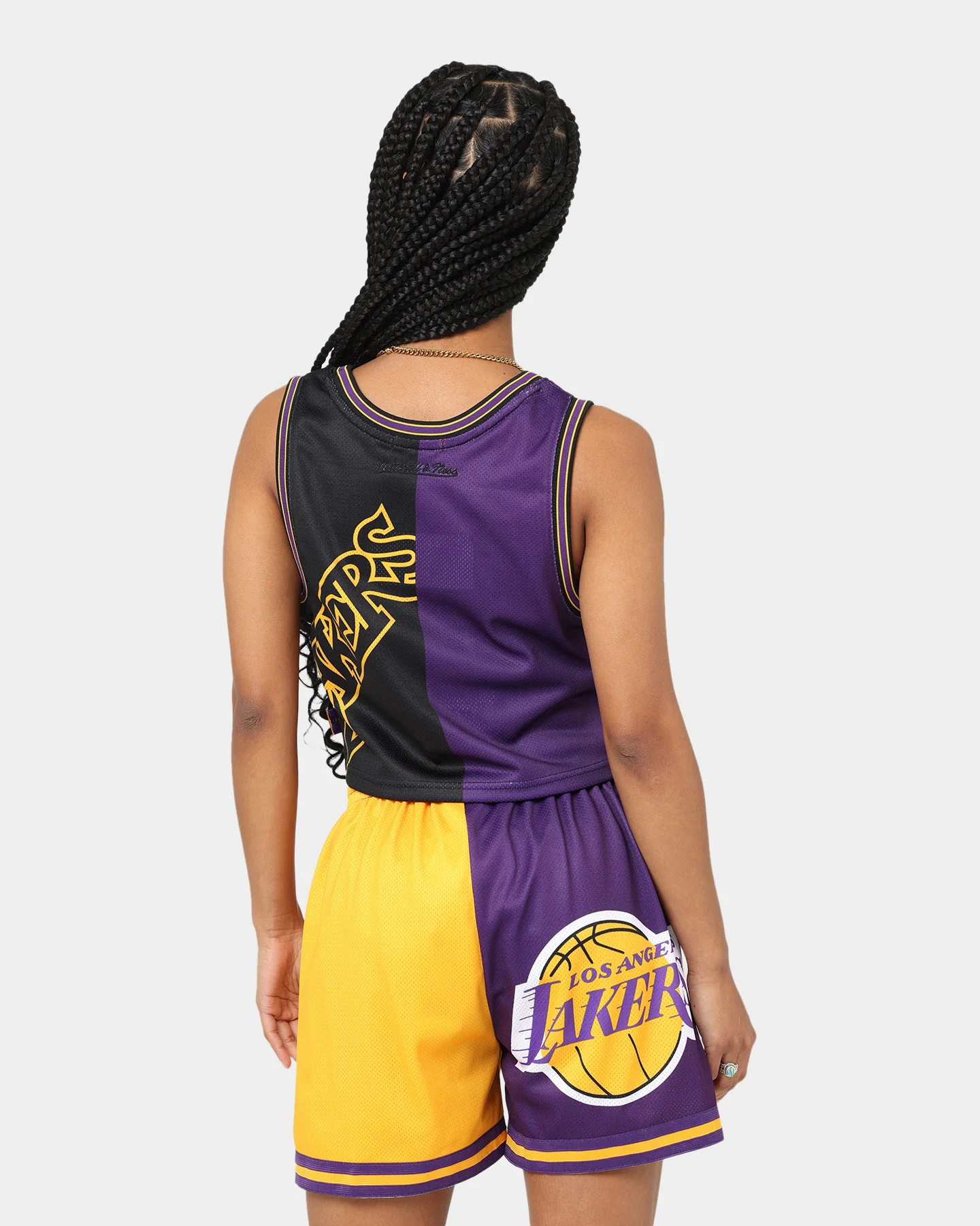 Mitchell & Ness Women's Los Angeles Lakers Big Face 5.0 Crop Tank Top Purple - Image 4