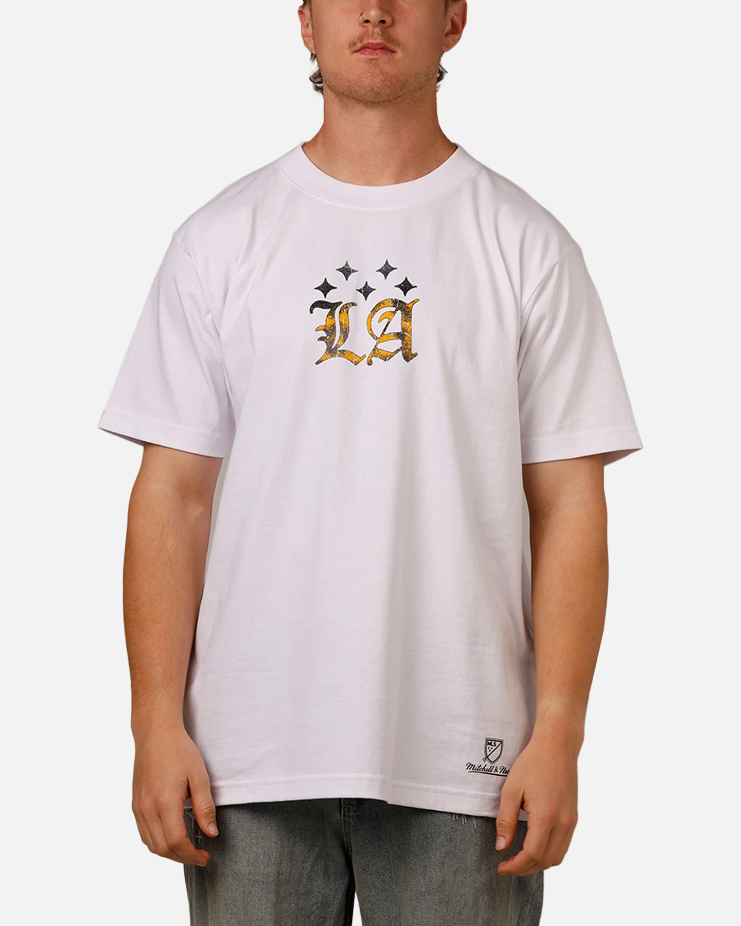 Mitchell & Ness X Los Angeles Galaxy X Culture Kings LA Wordmark T-Shirt White - Image 2