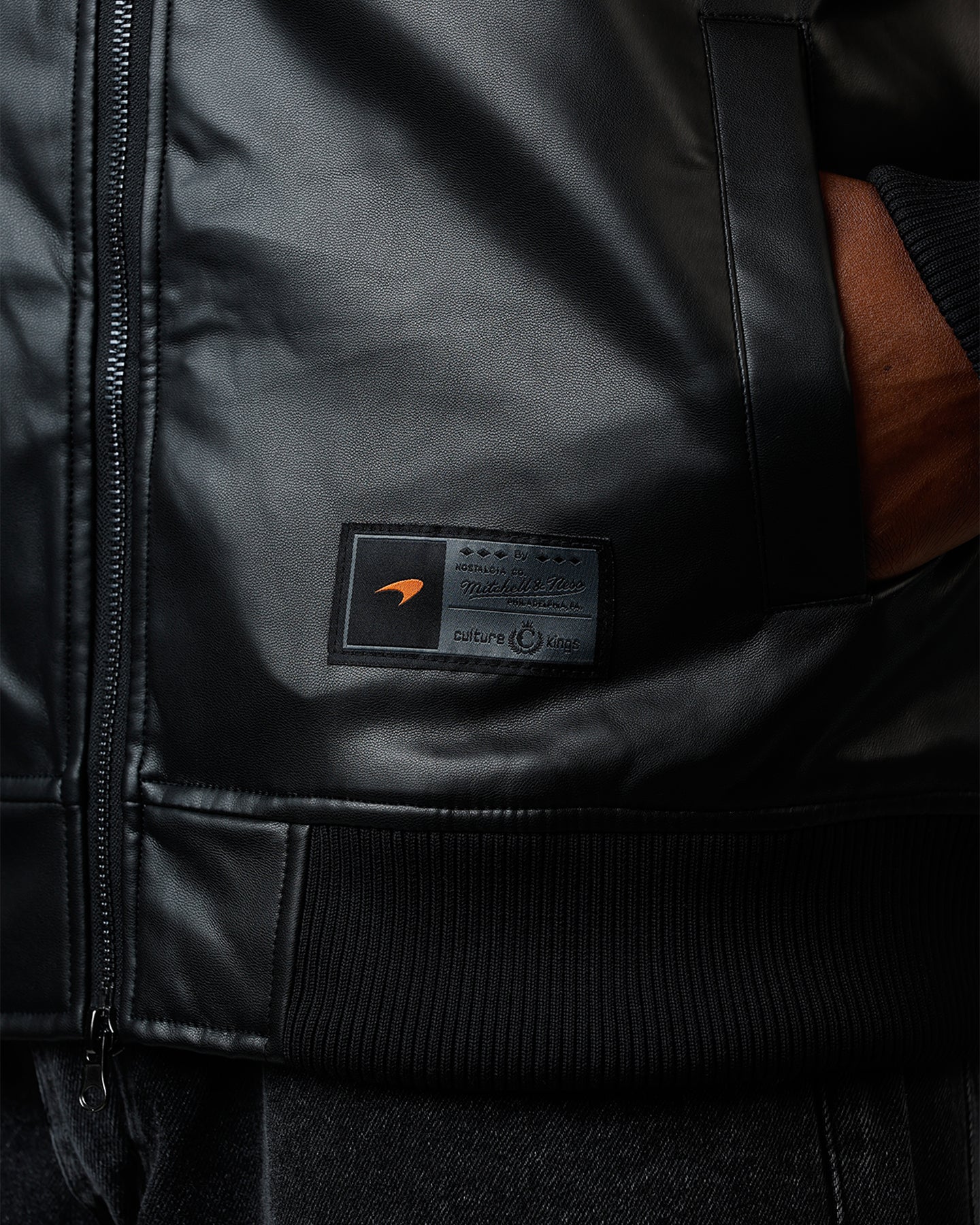 Mitchell & Ness X McLaren X Culture Kings Bomber Jacket Black - Image 8