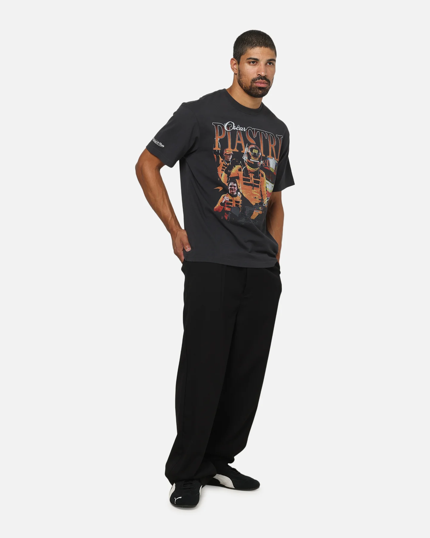 Mitchell & Ness X Mclaren F1 Team Bootleg Oscar Piastri T-Shirt Washed Black - Image 2