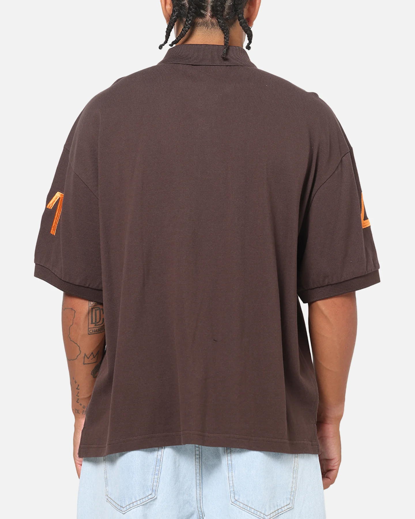 Mitchell & Ness X Mclaren Heritage Boxy Polo Shirt Chocolate - Image 3
