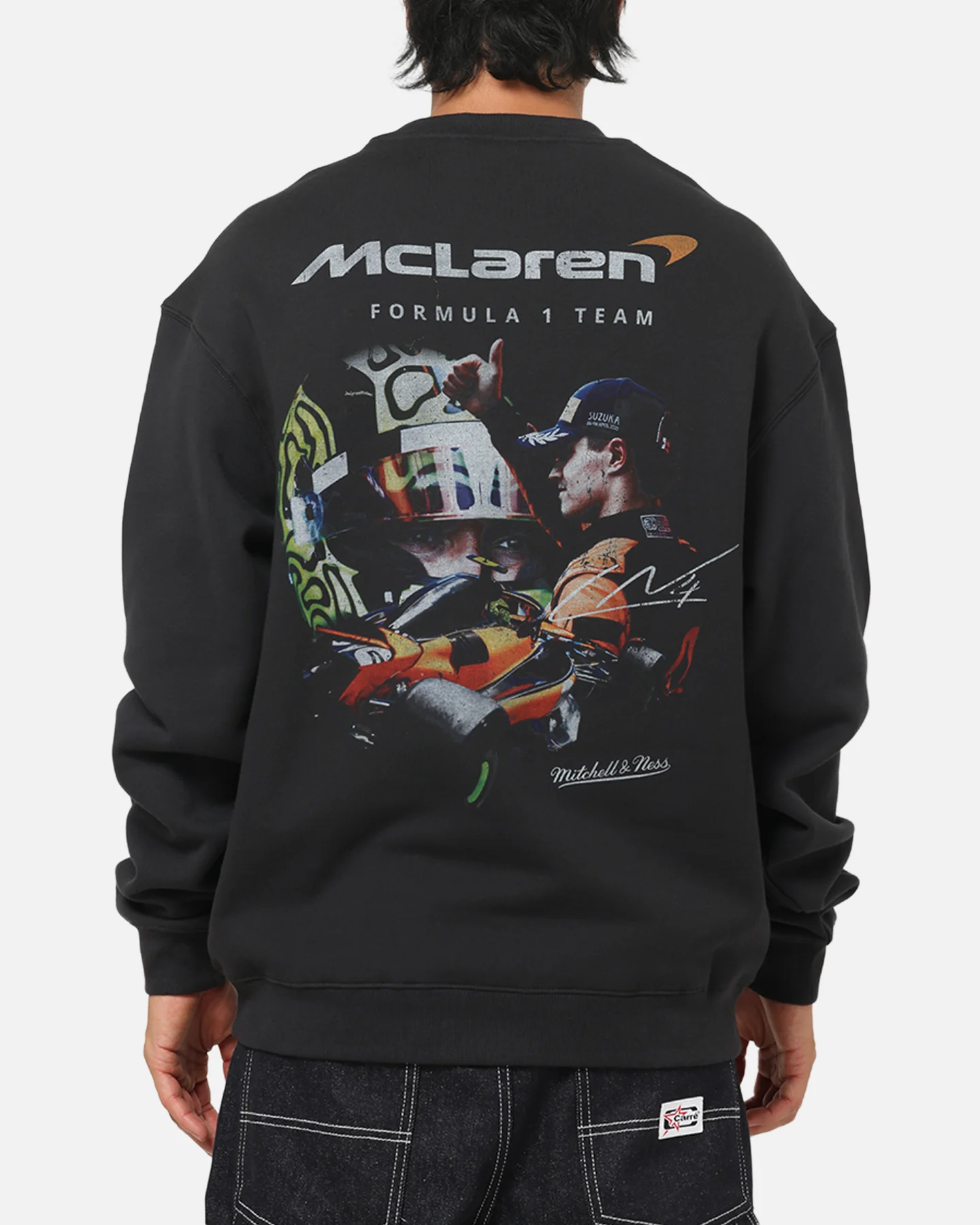Mitchell & Ness X Mclaren Lando Norris Signature Crewneck Washed Black - Image 2