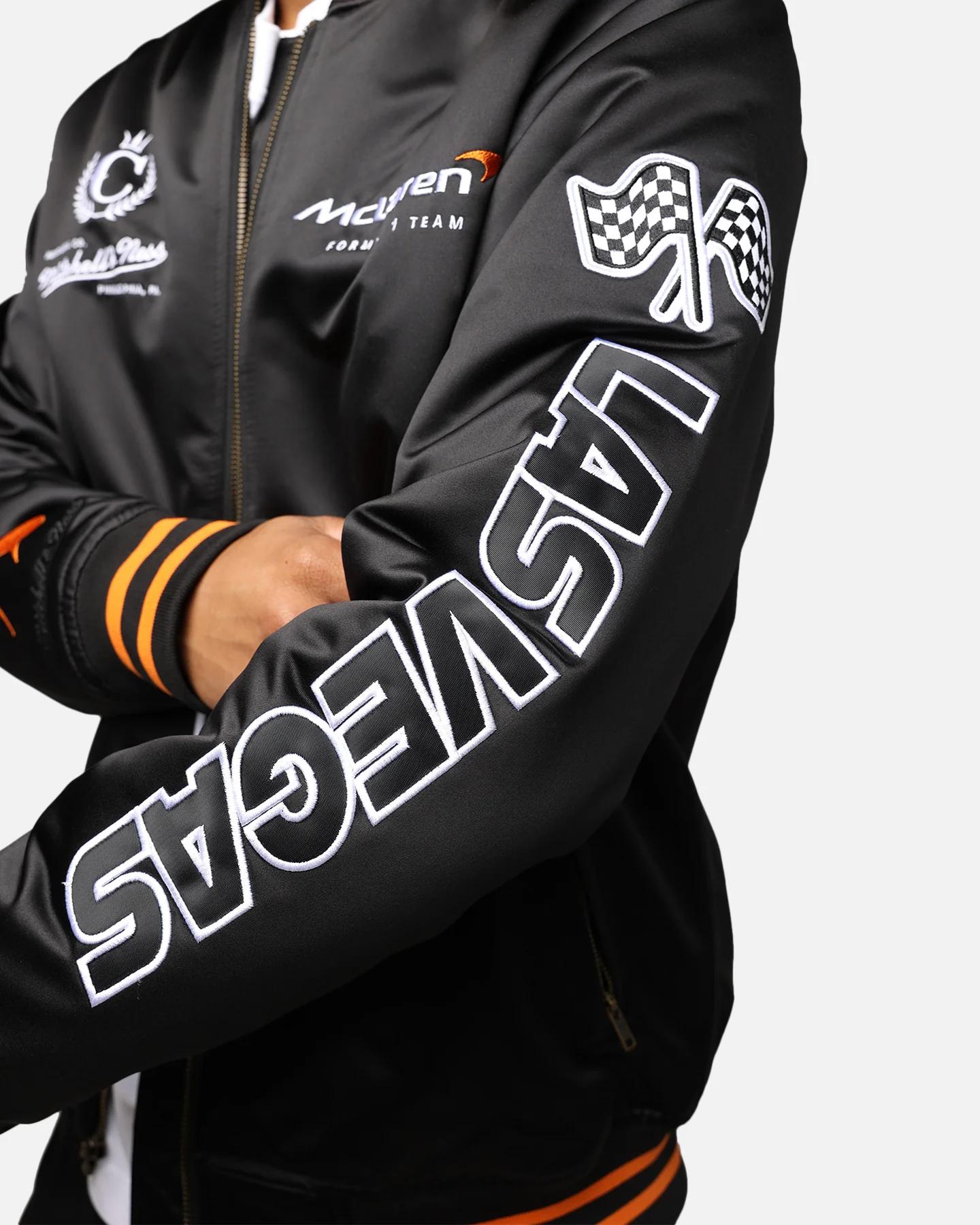 Mitchell & Ness X McLaren X Culture Kings Las Vegas Collection Bomber Jacket Black - Image 7