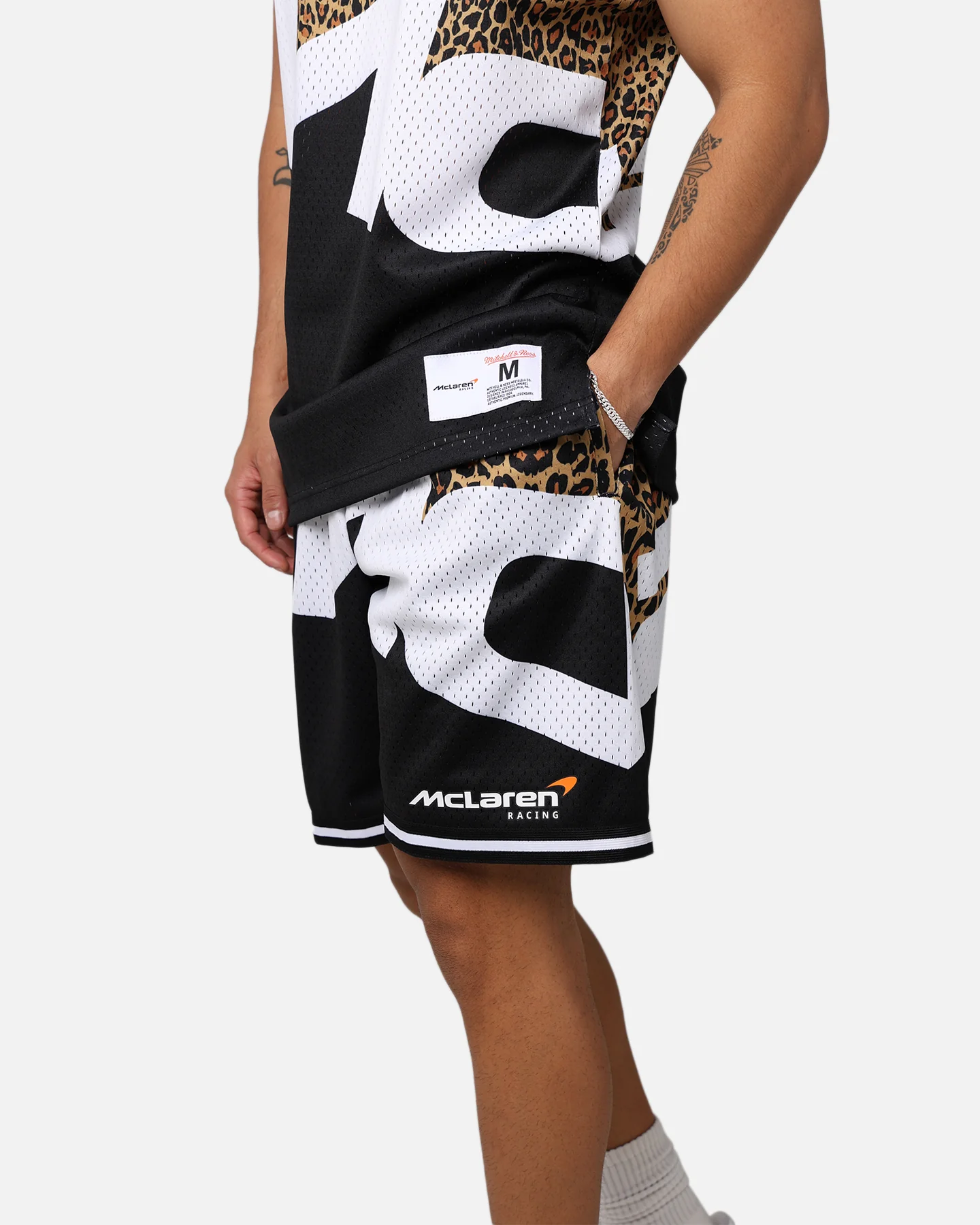 Mitchell & Ness X McLaren X Culture Kings Las Vegas Collection Sublimated Mesh Shorts Black - Image 6