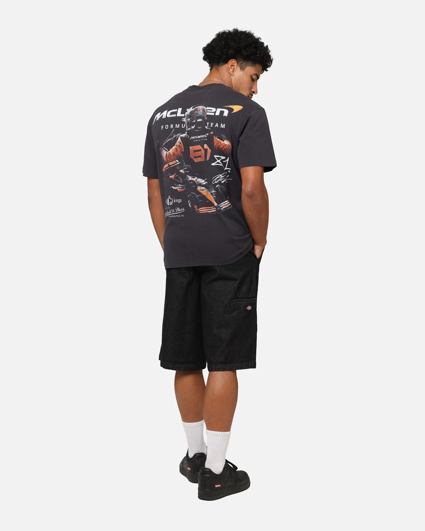 Mitchell & Ness X Mclaren Oscar Piastri Victory T-Shirt Faded Black - Image 4