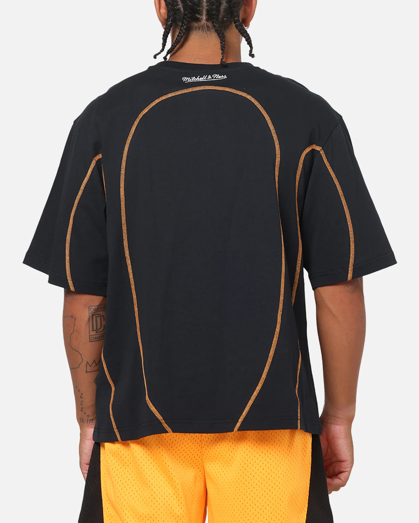 Mitchell & Ness X Mclaren Panel T-Shirt Black/Papaya - Image 3