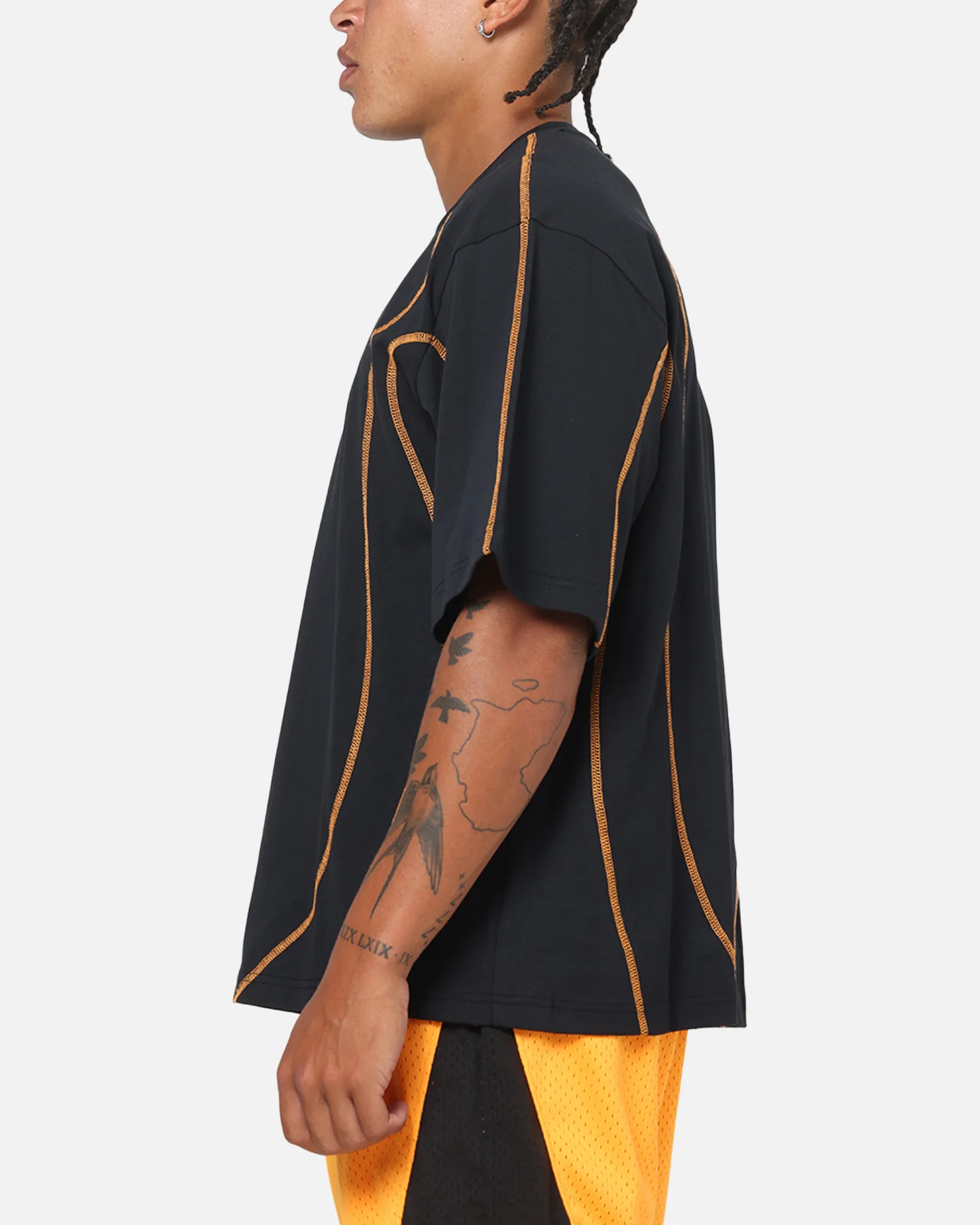 Mitchell & Ness X Mclaren Panel T-Shirt Black/Papaya - Image 5