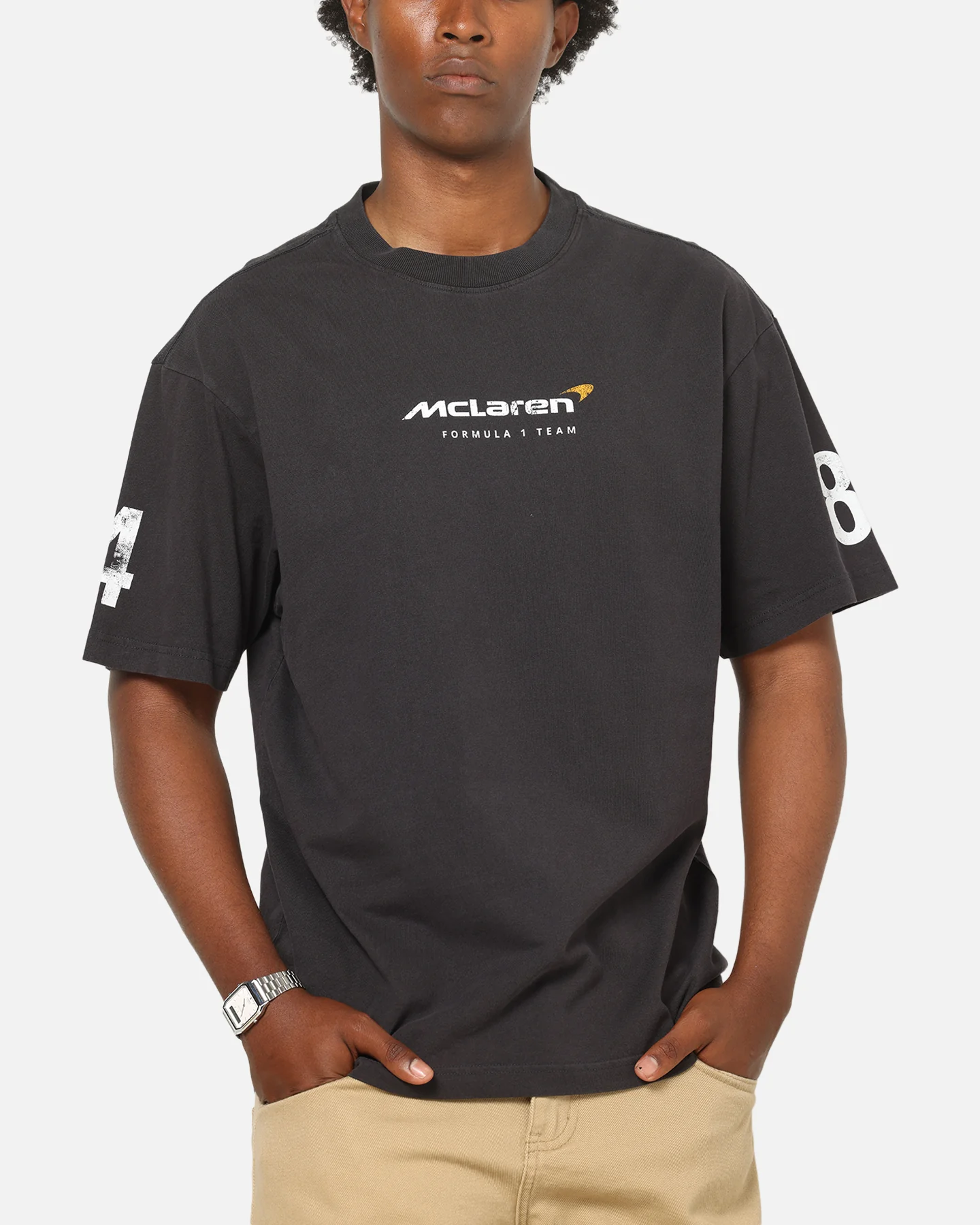 Mitchell & Ness X Mclaren Piastri And Norris Team Mates T-Shirt Washed Black - Image 7
