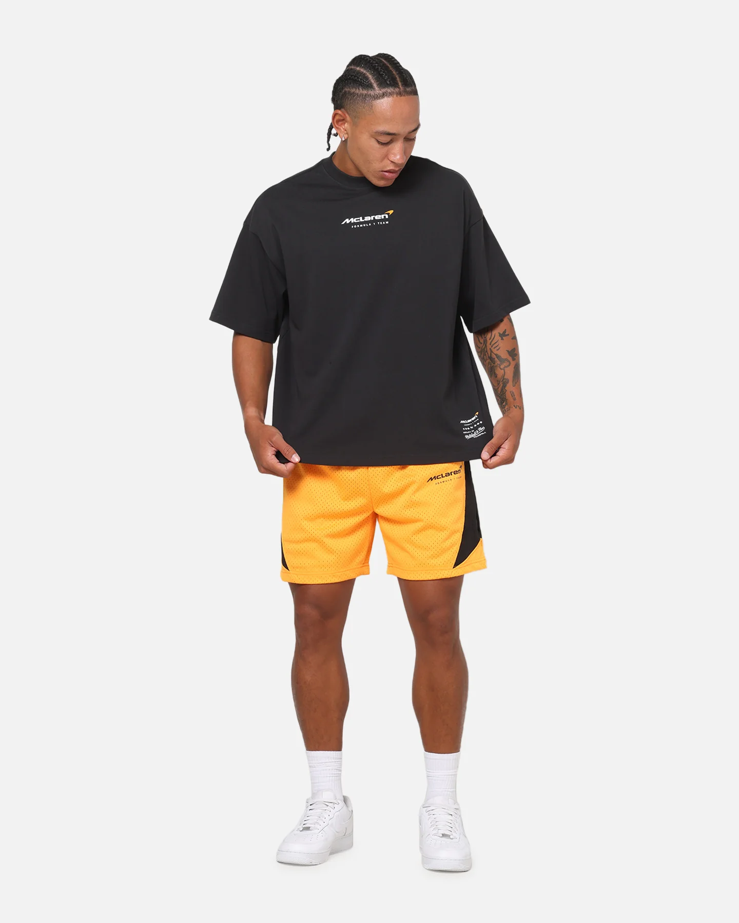 Mitchell & Ness X Mclaren Showcase Boxy T-Shirt Washed Black - Image 4