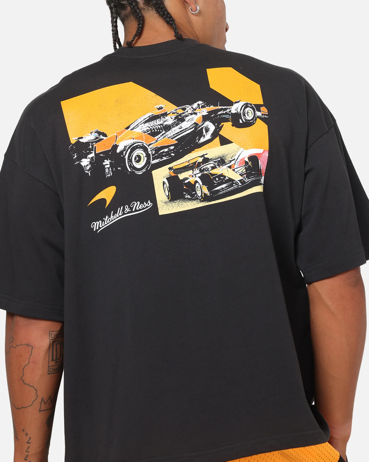 Mitchell & Ness X Mclaren Showcase Boxy T-Shirt Washed Black - Image 7
