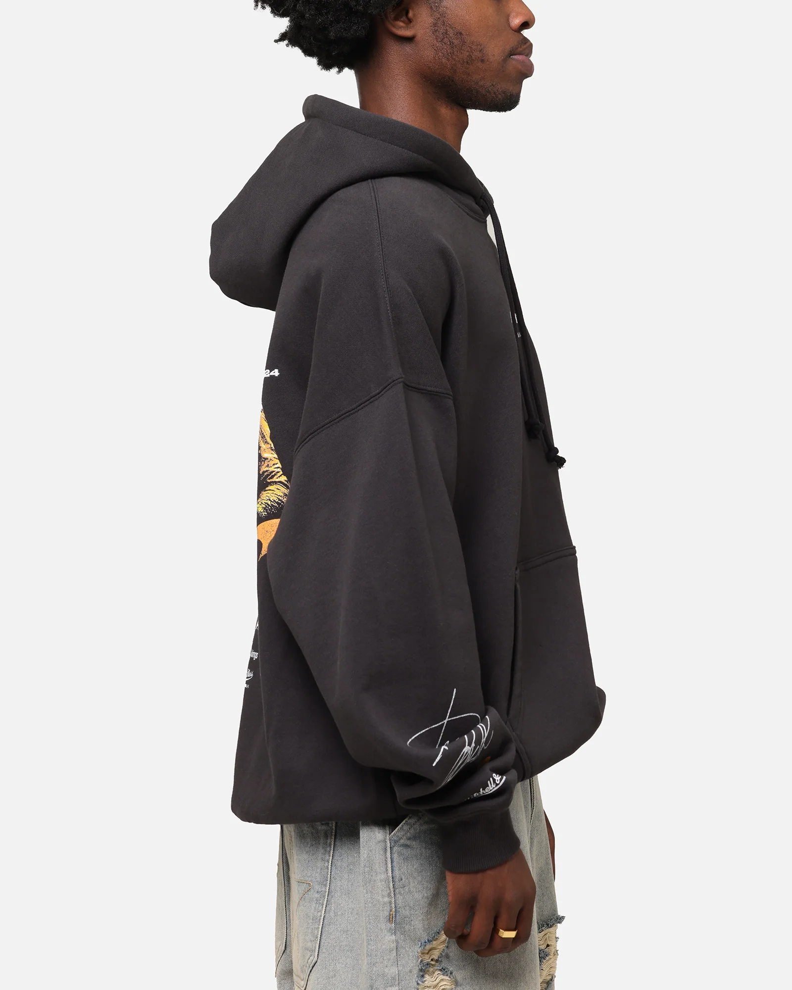Mitchell & Ness X Mclaren Teammates Hoodie Faded Black - Image 5