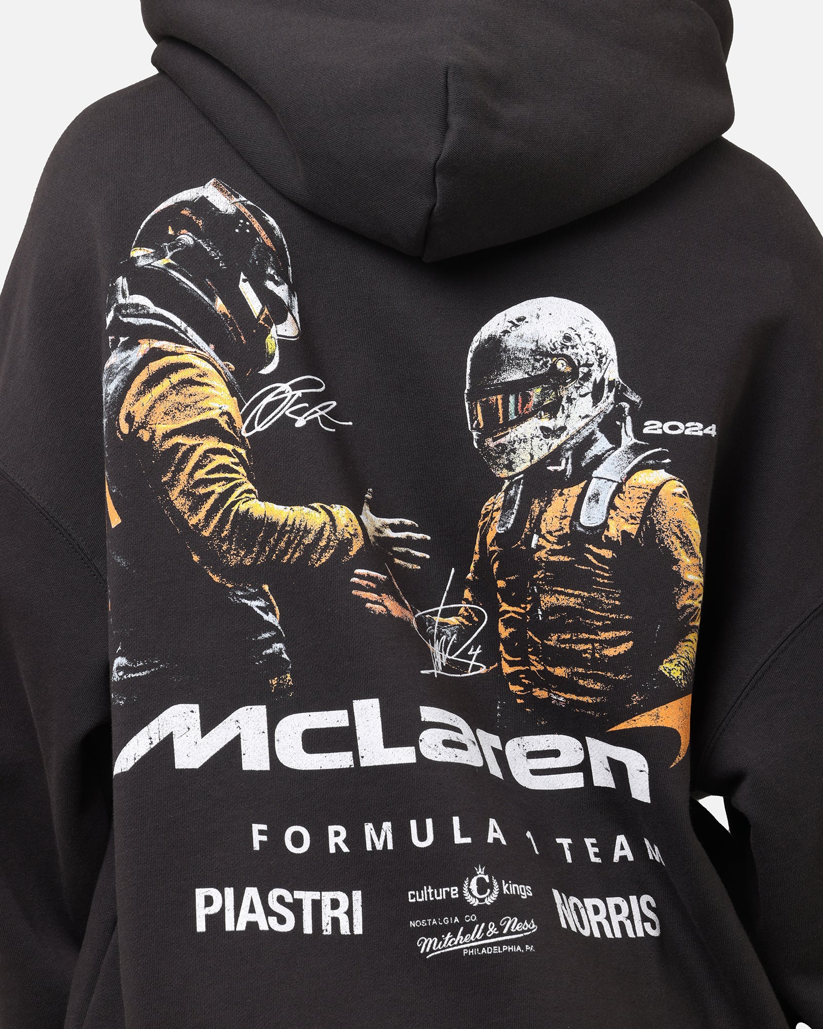 Mitchell & Ness X Mclaren Teammates Hoodie Faded Black - Image 7