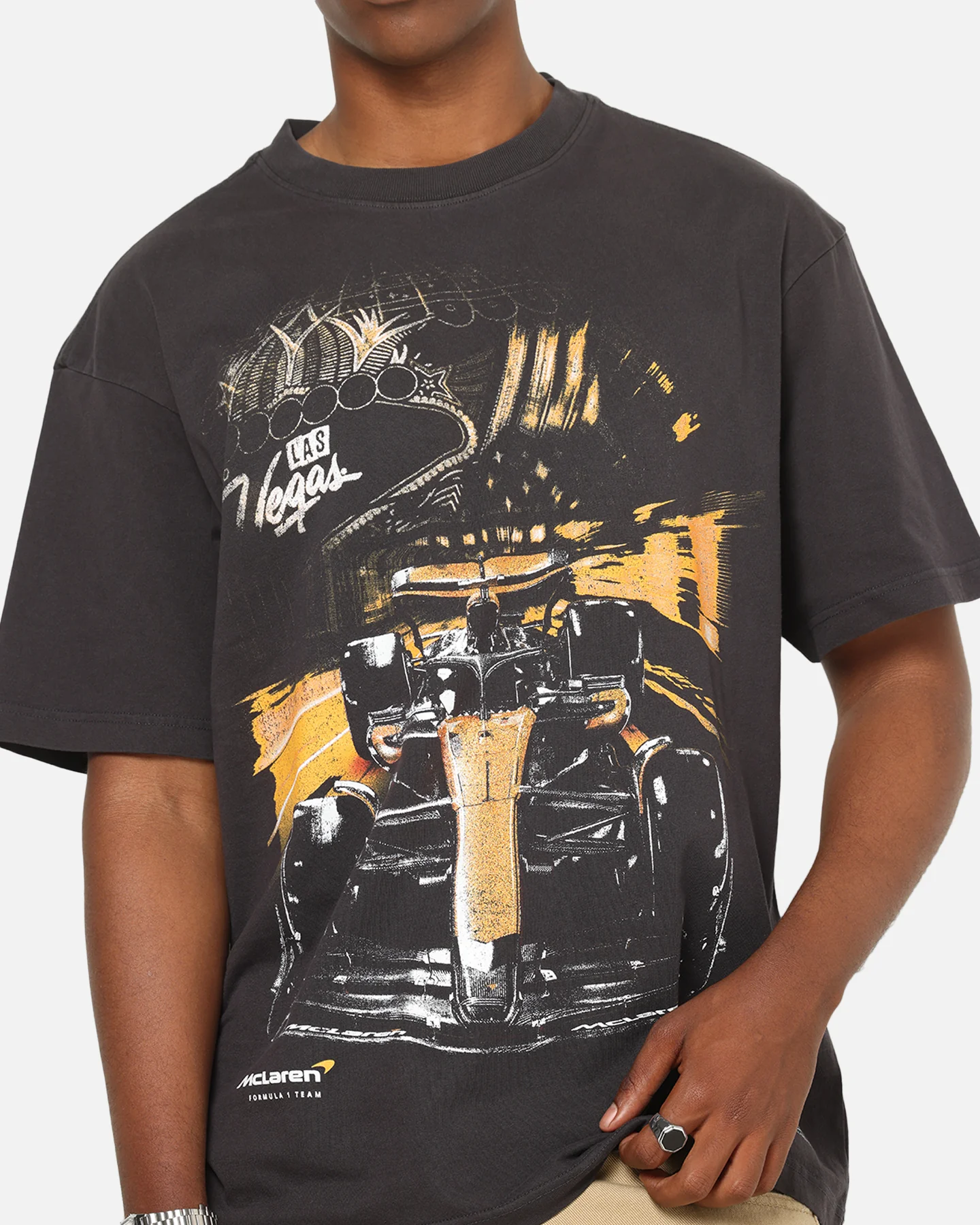 Mitchell & Ness X Mclaren Vegas 2025 T-Shirt Washed Black - Image 6