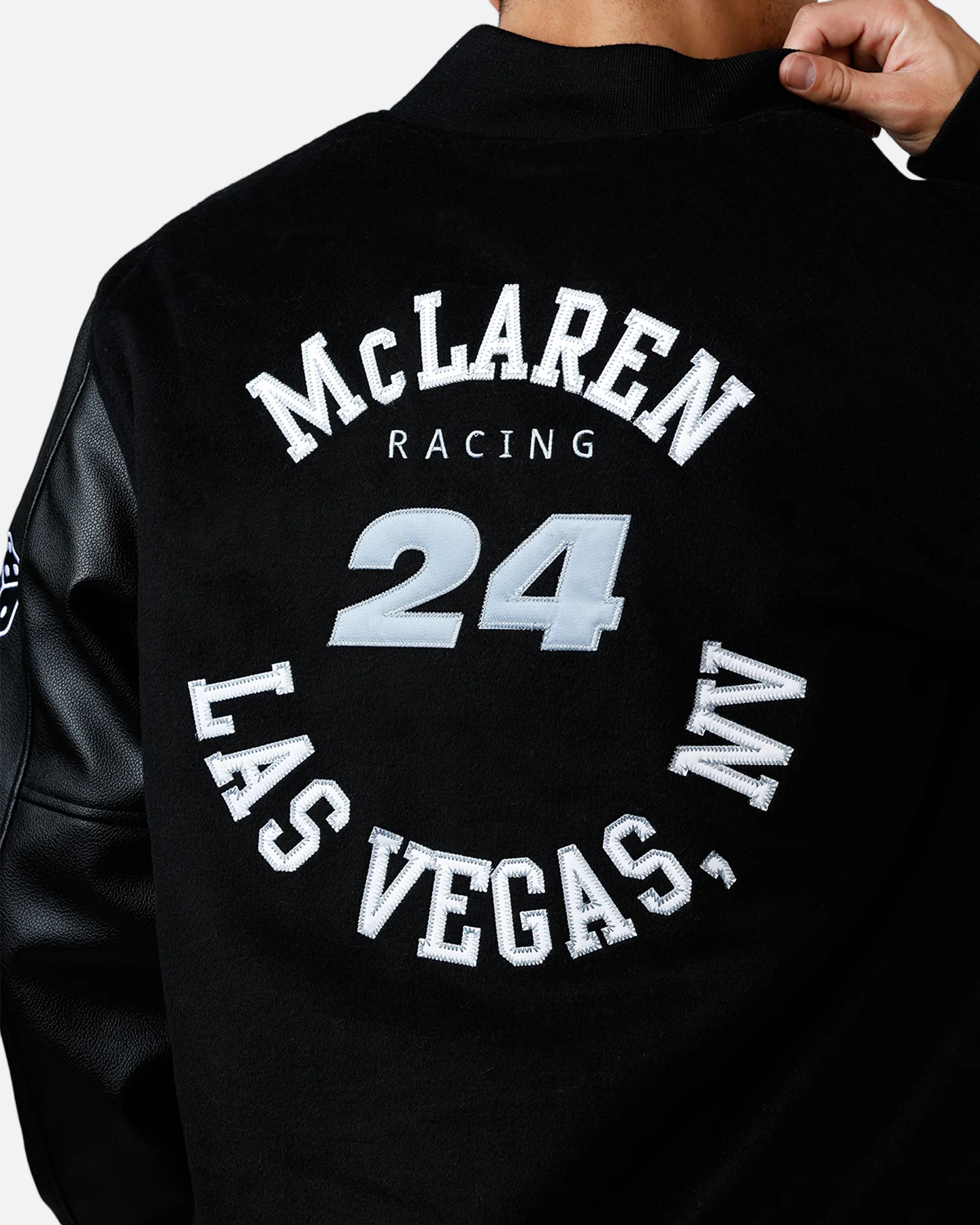 Mitchell & Ness X Mclaren 'Vegas Grad Prix 2024' Varsity Jacket Black - Image 10