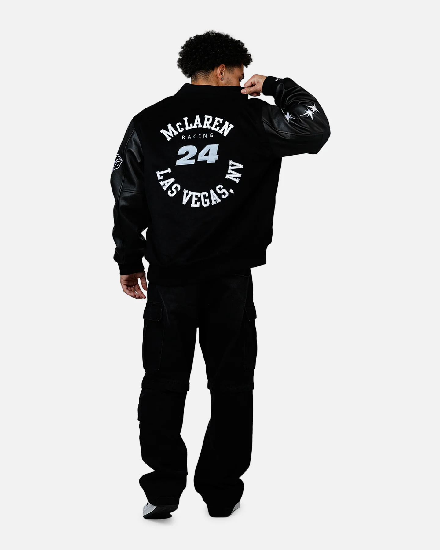 Mitchell & Ness X Mclaren 'Vegas Grad Prix 2024' Varsity Jacket Black - Image 6