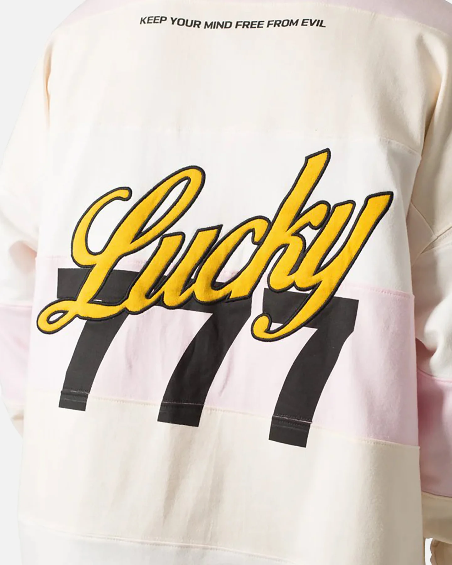 MNML 777 Lucky Striped Polo Shirt Peach - Image 6