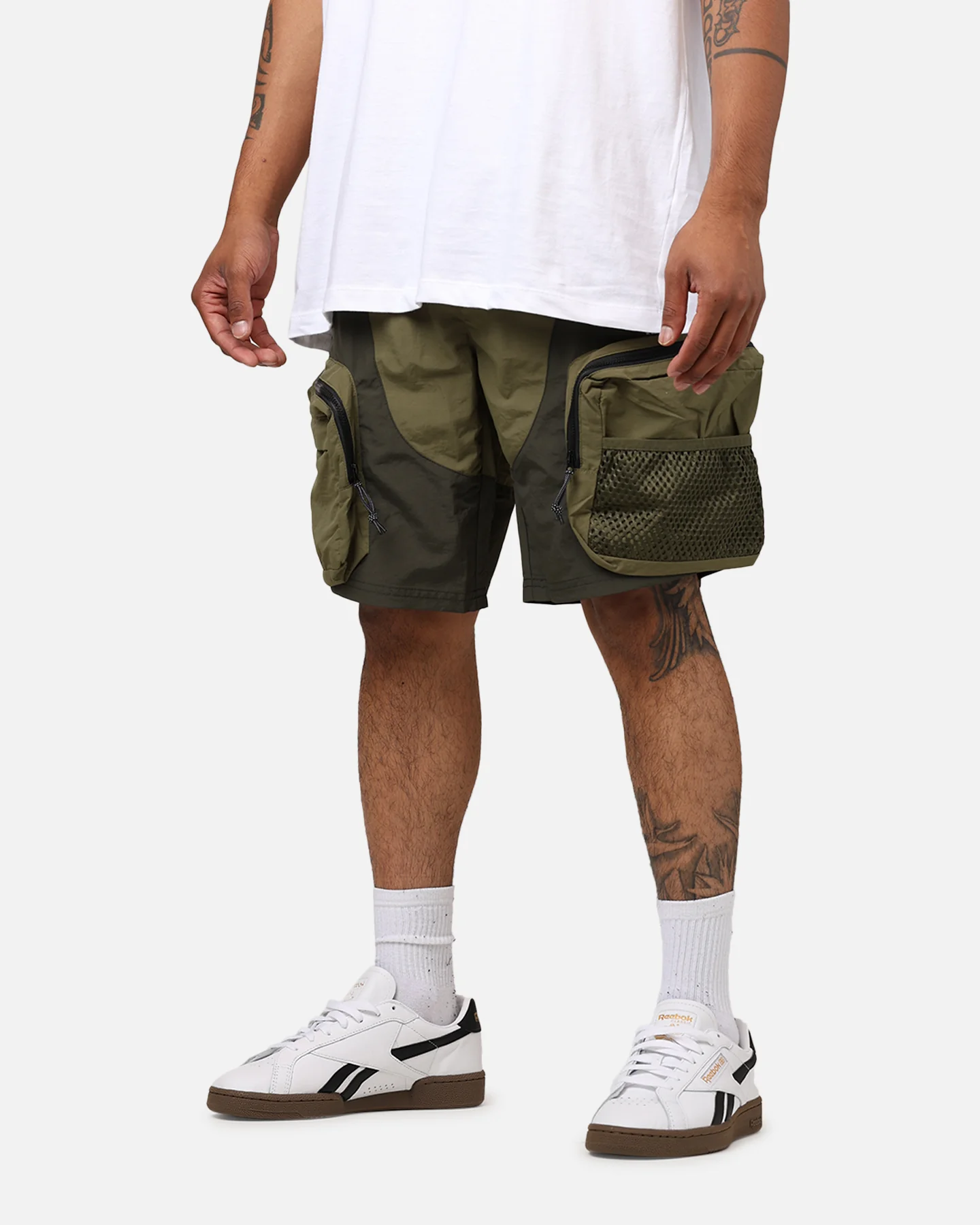 MNML Active Cargo Shorts Olive - Image 4