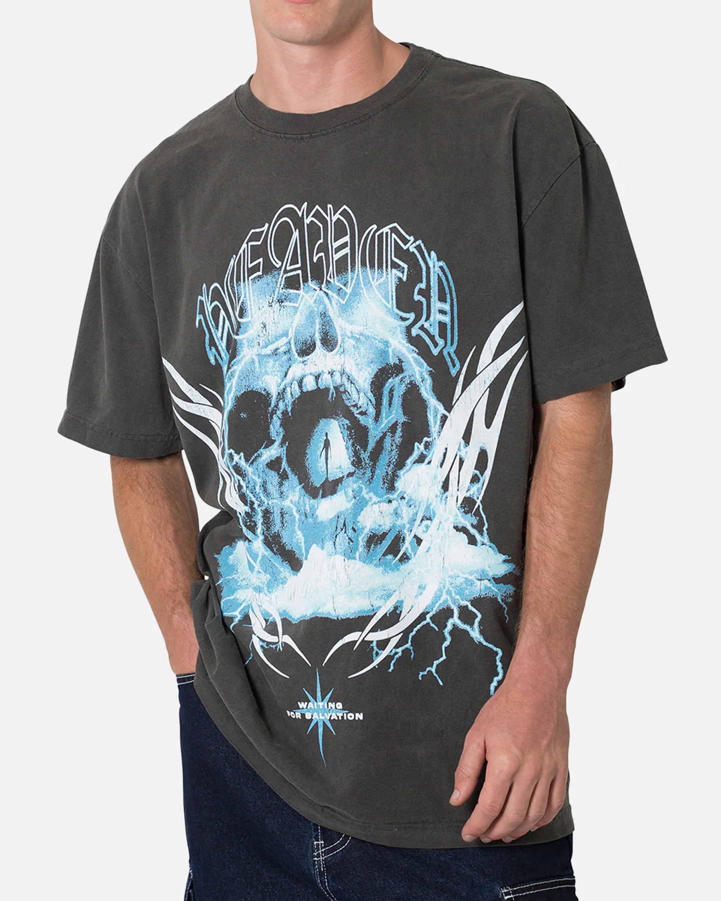 MNML Another Heaven T-Shirt Washed Black - Image 5